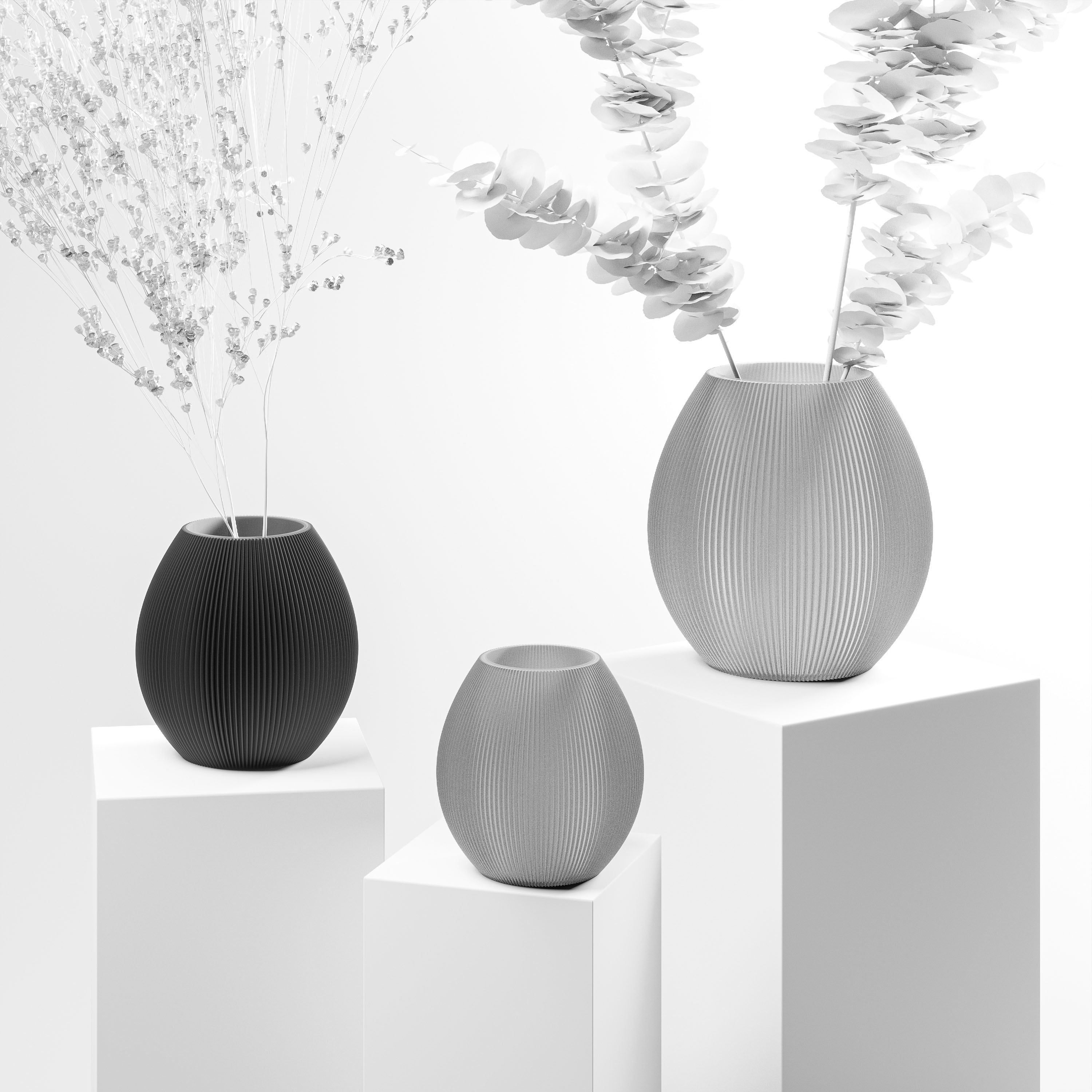 DENNISMAASS Vase Rund M Schwarz