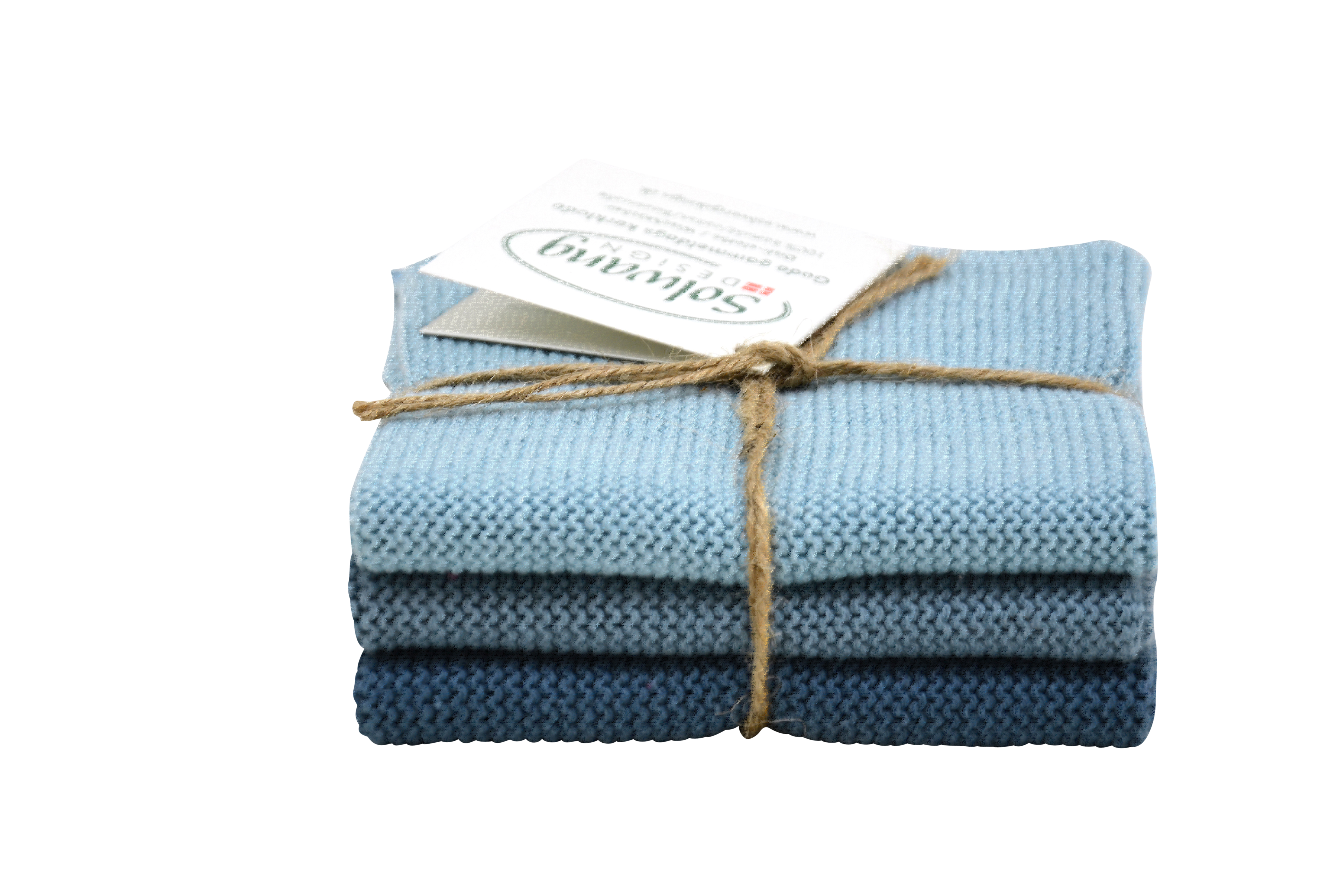Solwang Wischtuch Antikblau Kombi BIO 3er Set