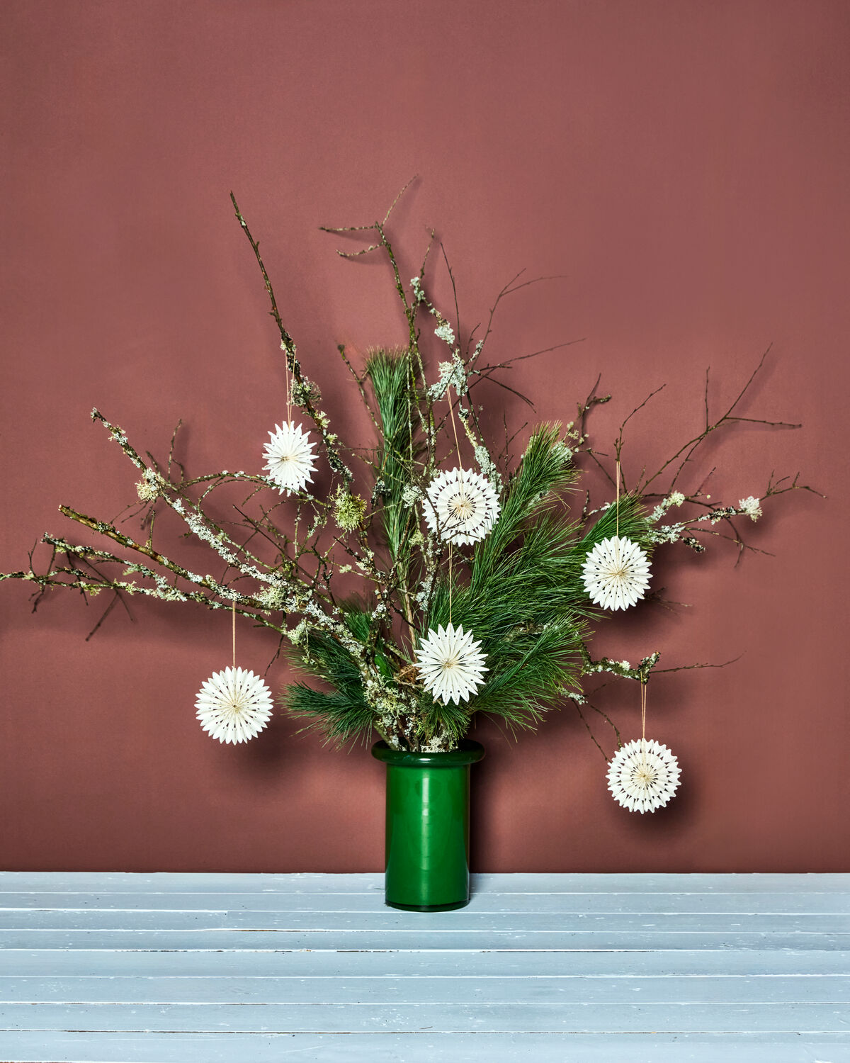 House Doctor Weihnachtsanhänger Sterne Off White/Champagner 6er Set