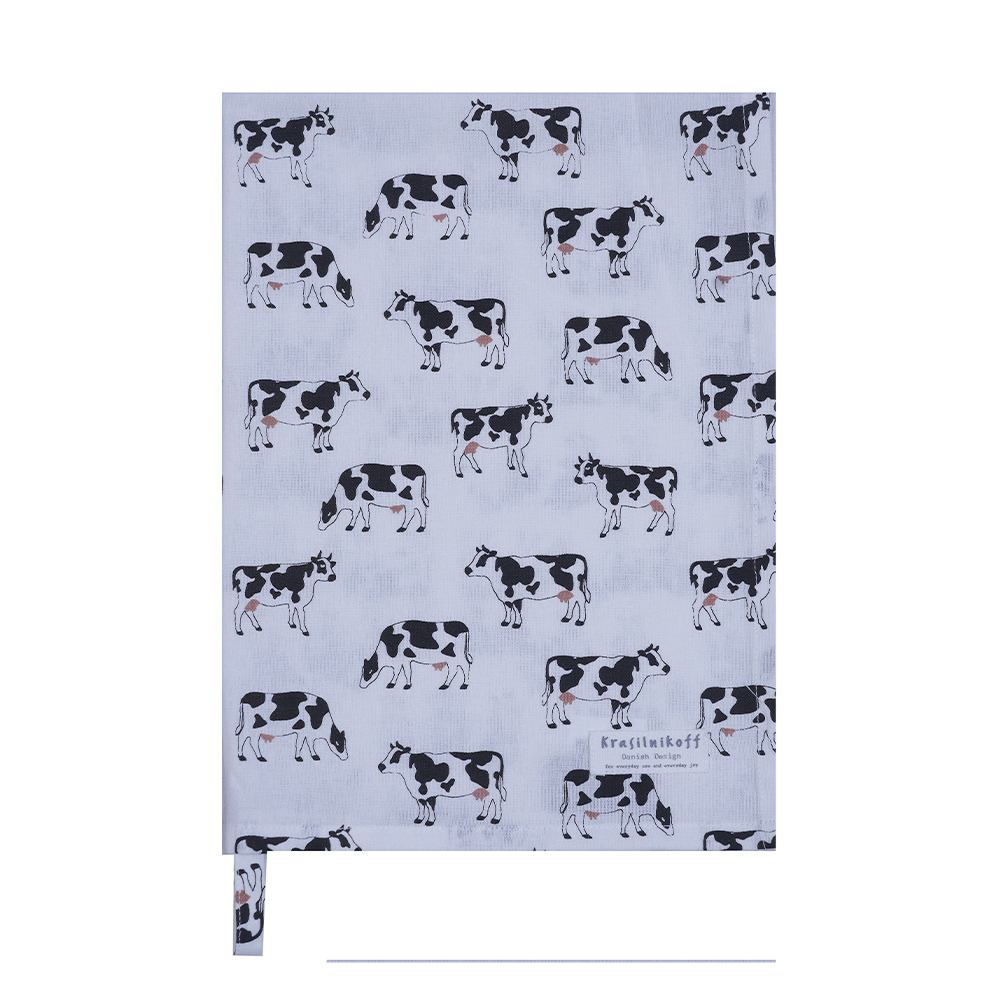 Krasilnikoff Geschirrtuch Kühe Weiss