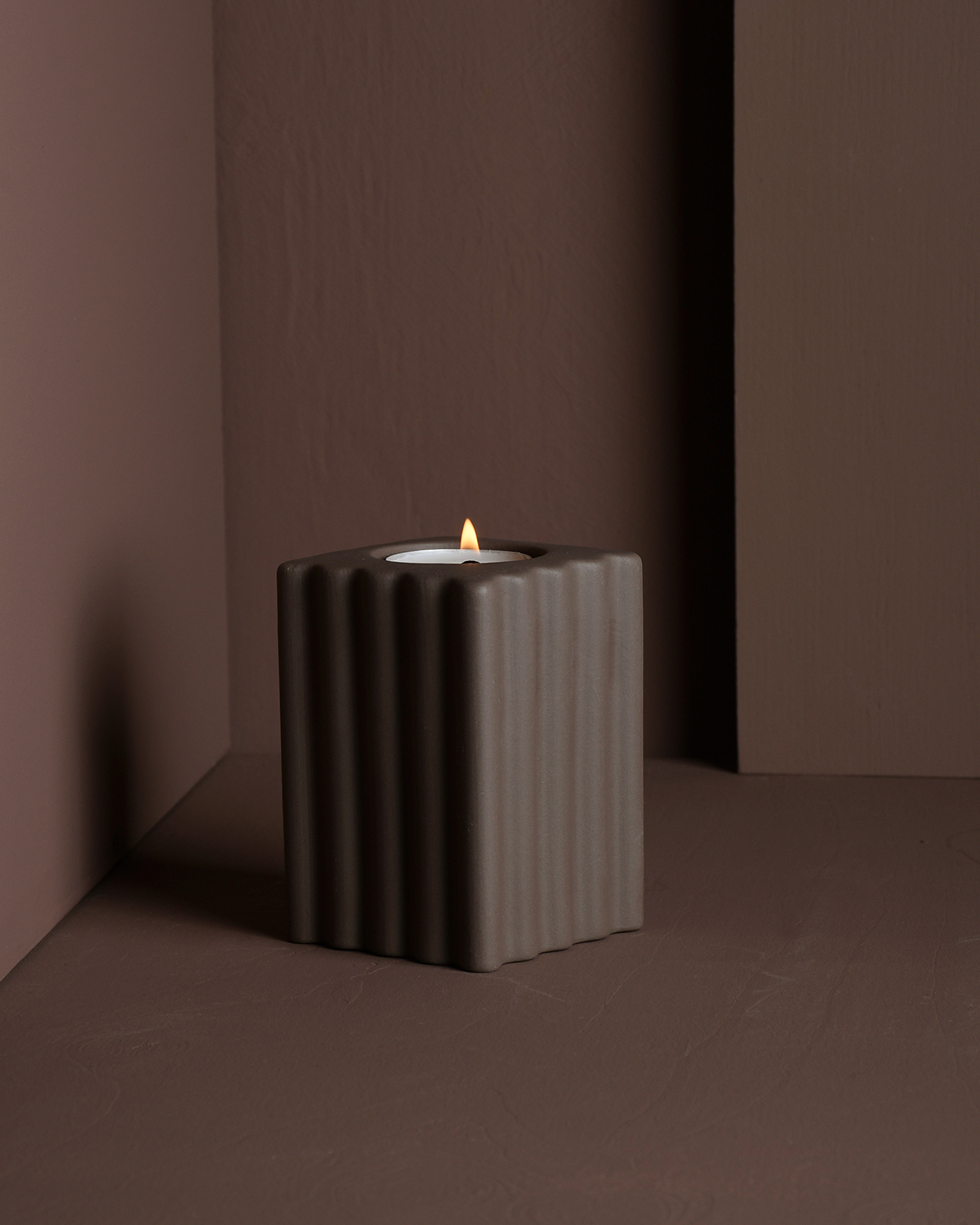 Storefactory Teelichthalter Nickebo Brown Small