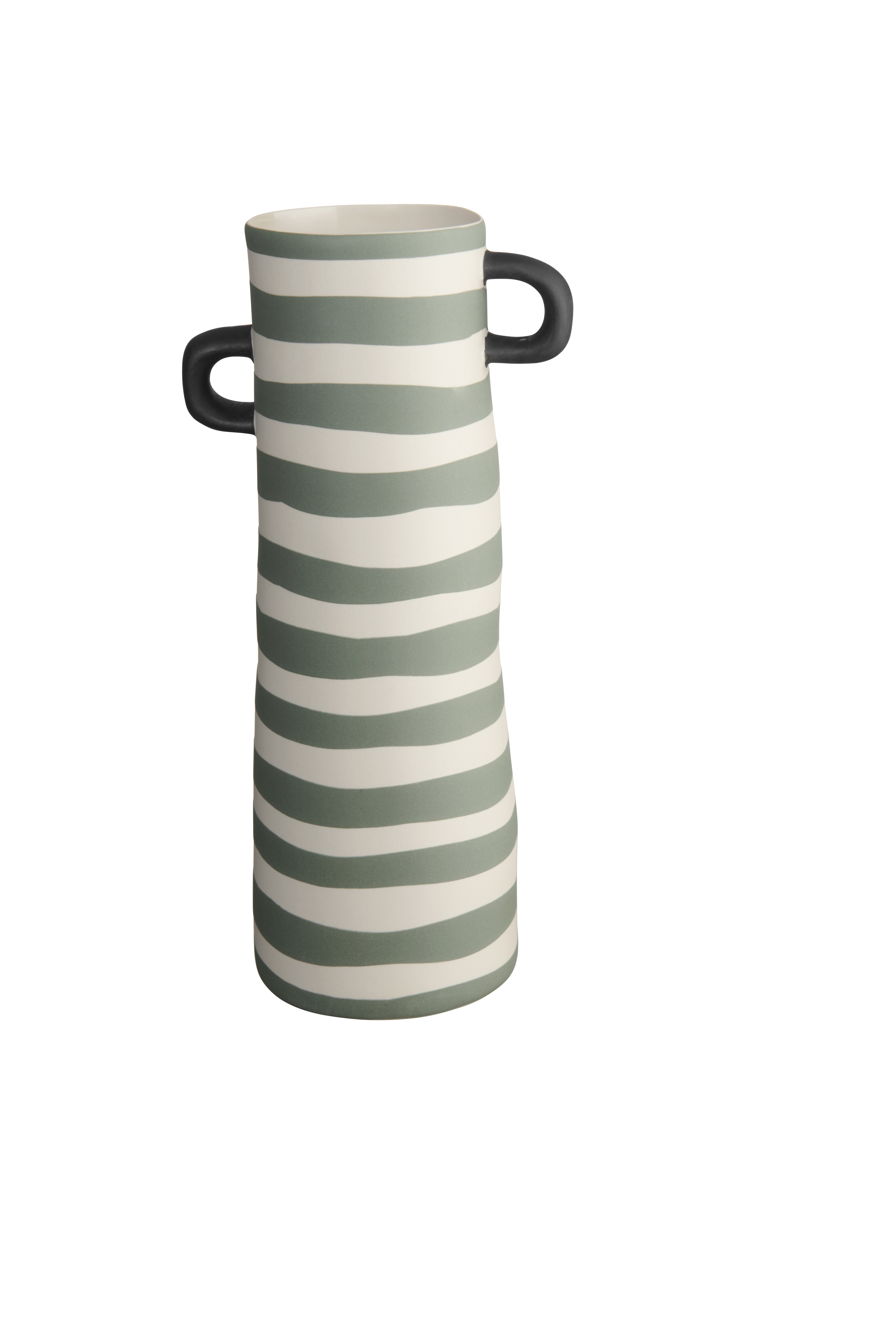 ASA Vase Rayu Grün Gestreift Handarbeit