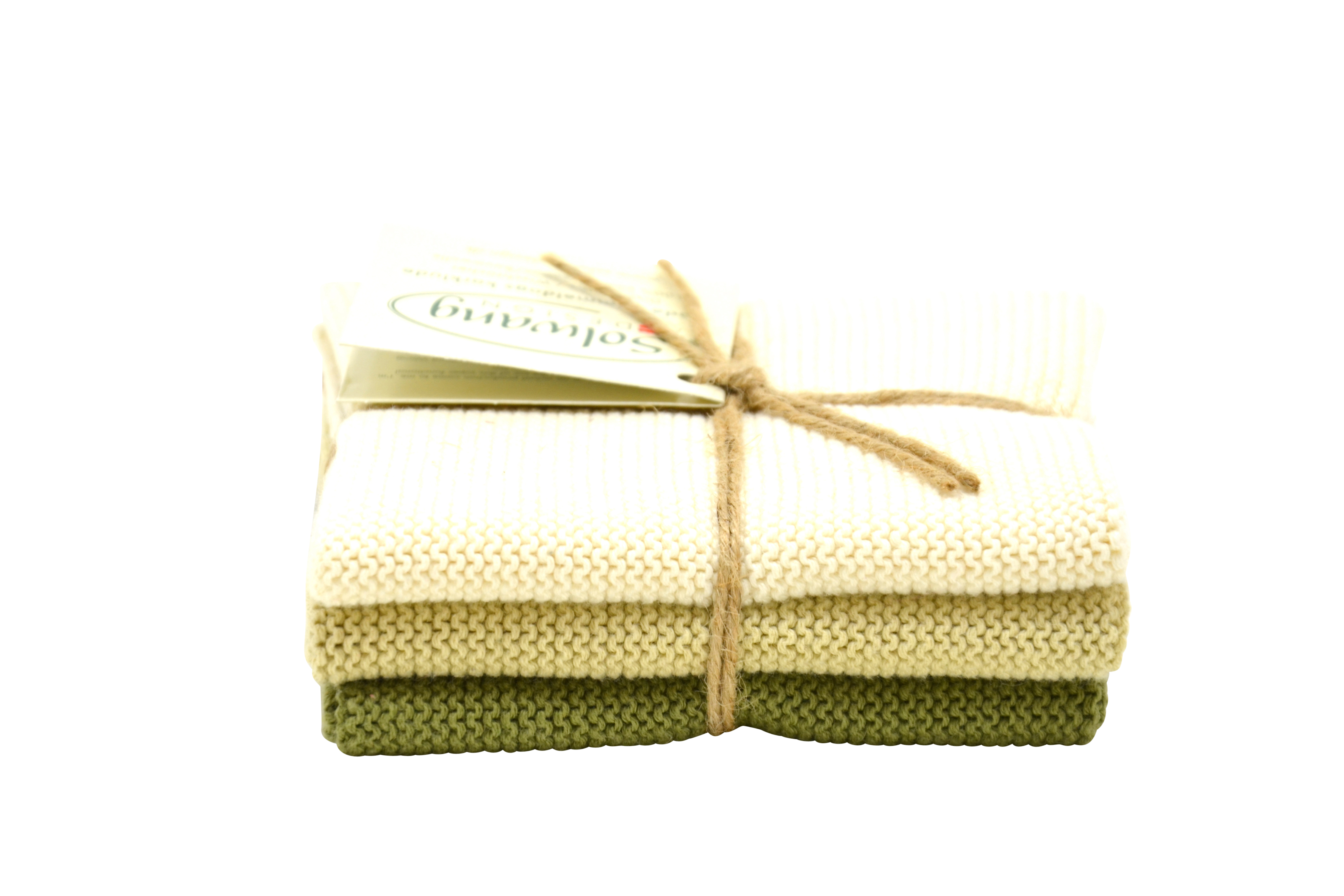 Solwang Wischtuch Natur / Oliv  Kombi BIO 3er Set