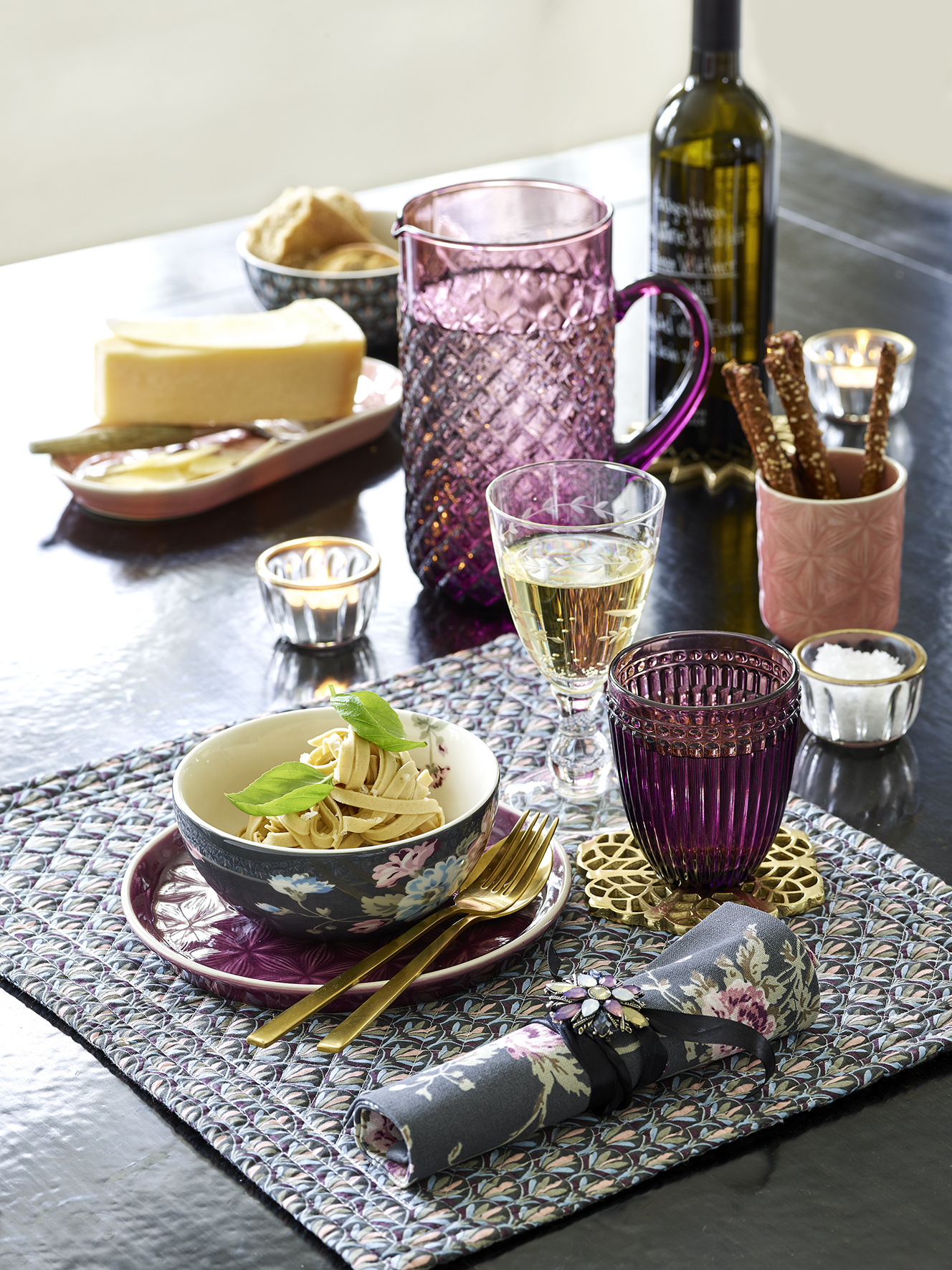 Greengate Wasserglas Alice Grey