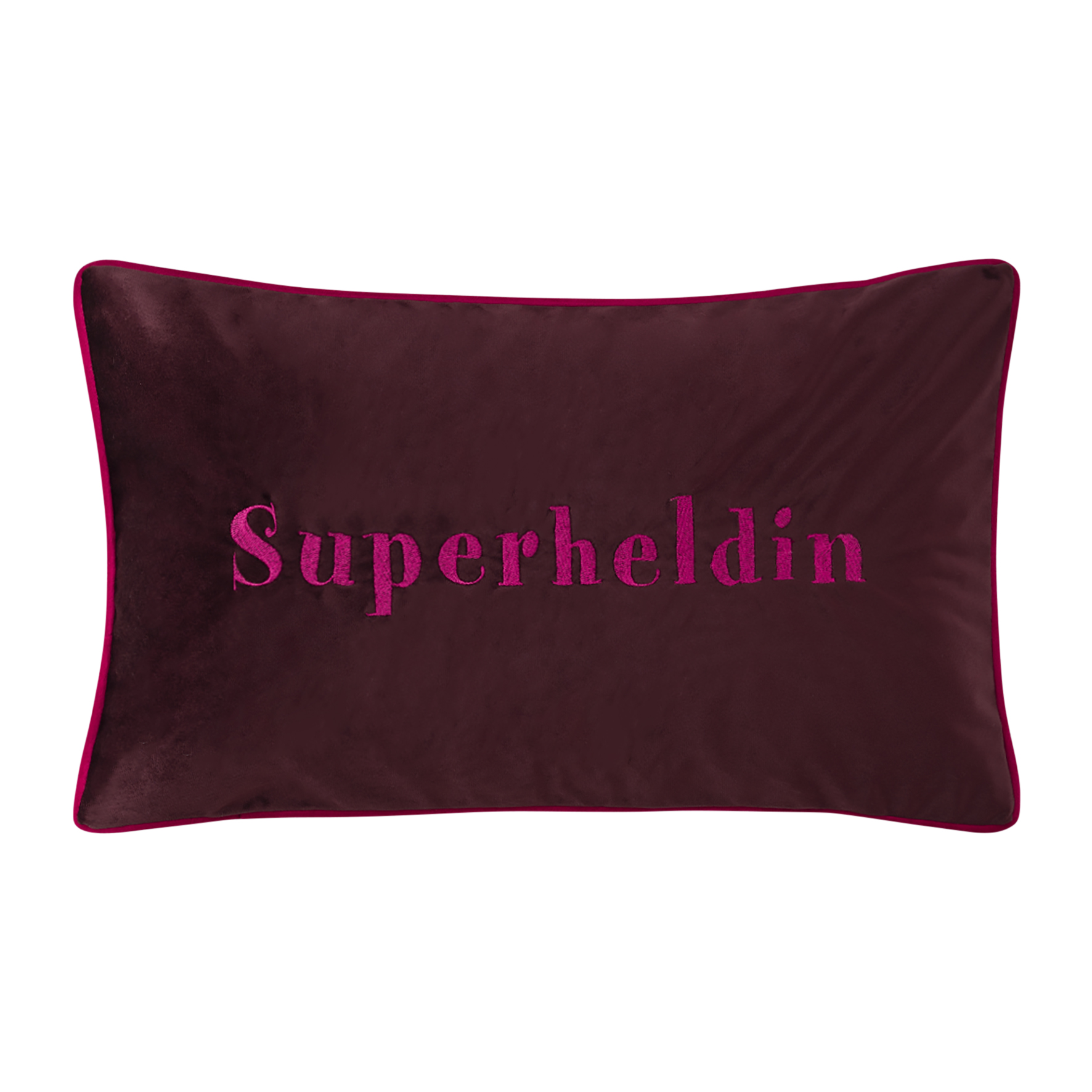 pad design Kissenhülle Letters "Superheldin" Burgundy 30 x 50