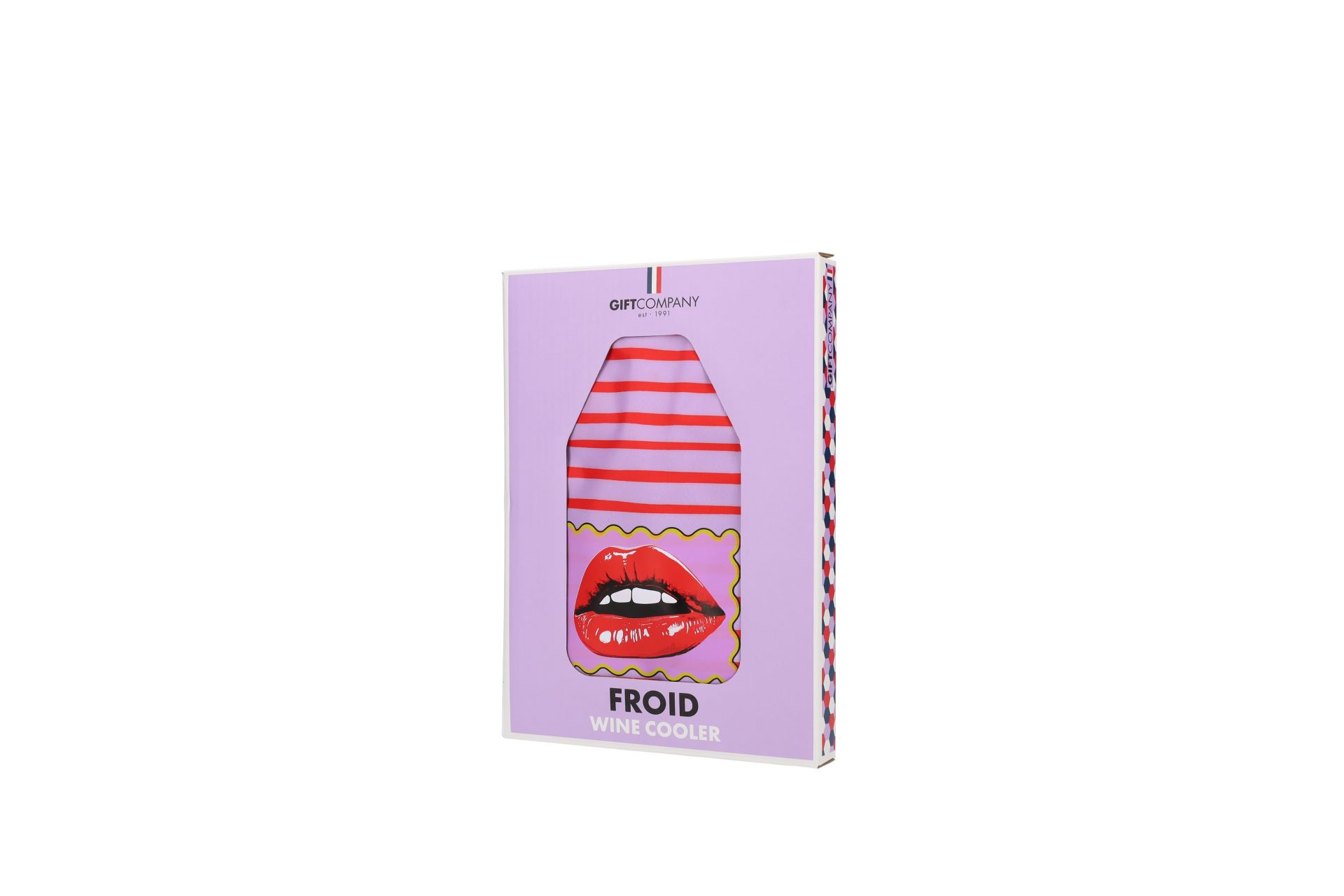 Kühlmanschette FROID für Flaschen Motiv Lippen Violett / Rot