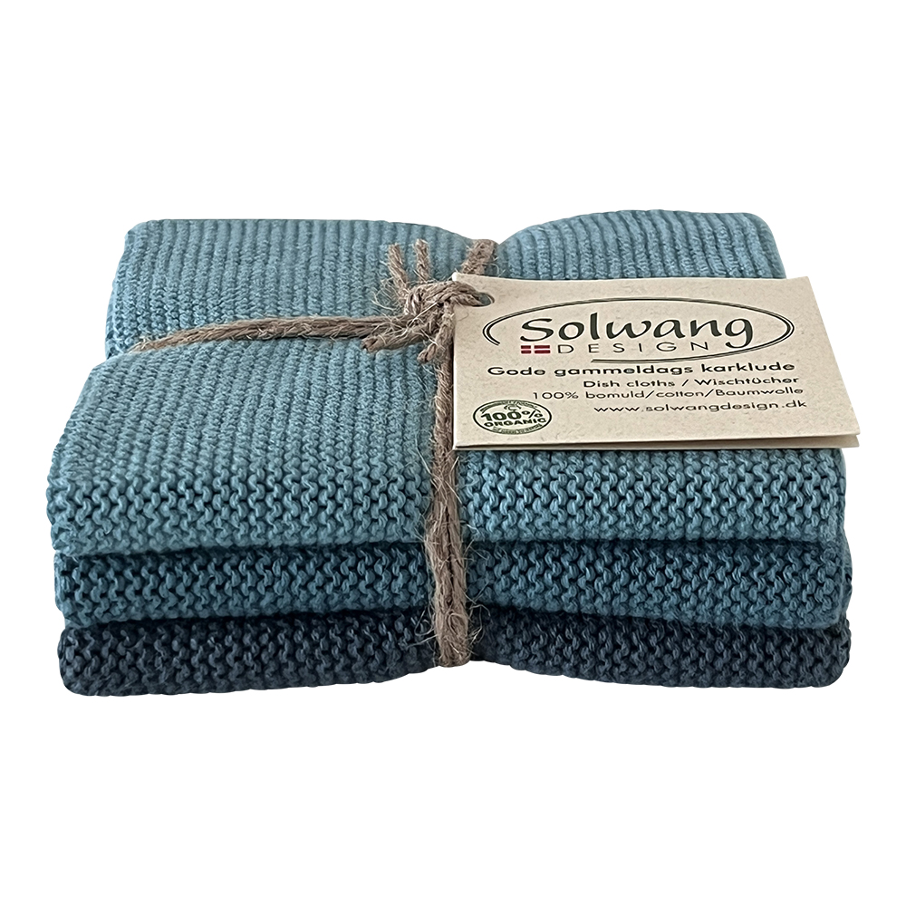 Solwang Wischtuch Azurblau Kombi BIO 3er Set
