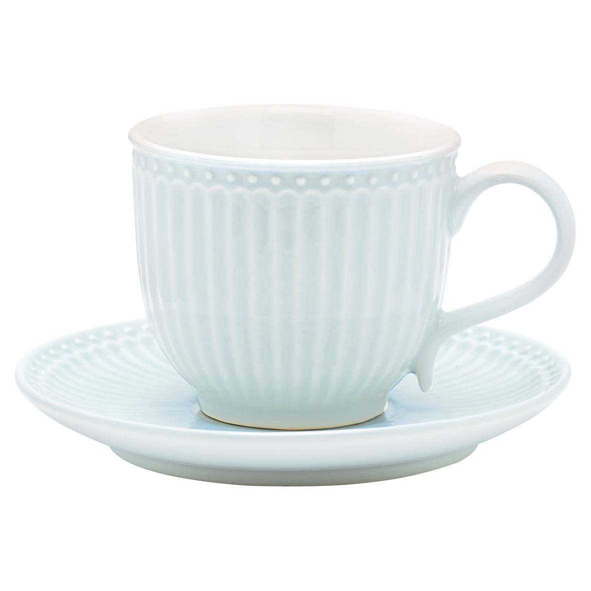 Greengate Tasse mit Unterteller Alice Pale Blue