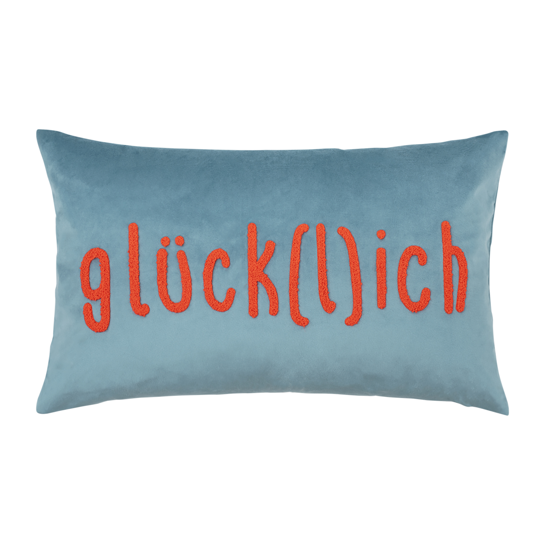 pad design Kissenhülle Letters Glücklich Aqua 35 x 60
