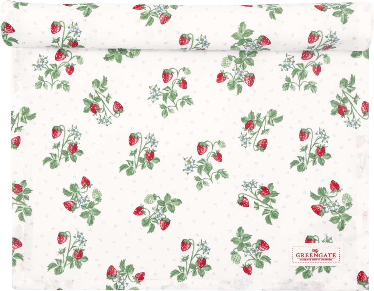 Greengate Tischläufer Berry White 45 x 140