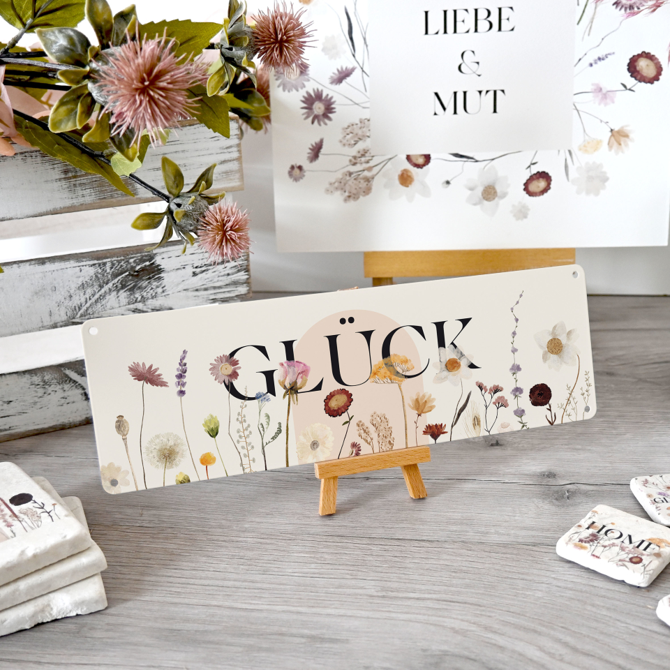 Interluxe Metallschild GLÜCK