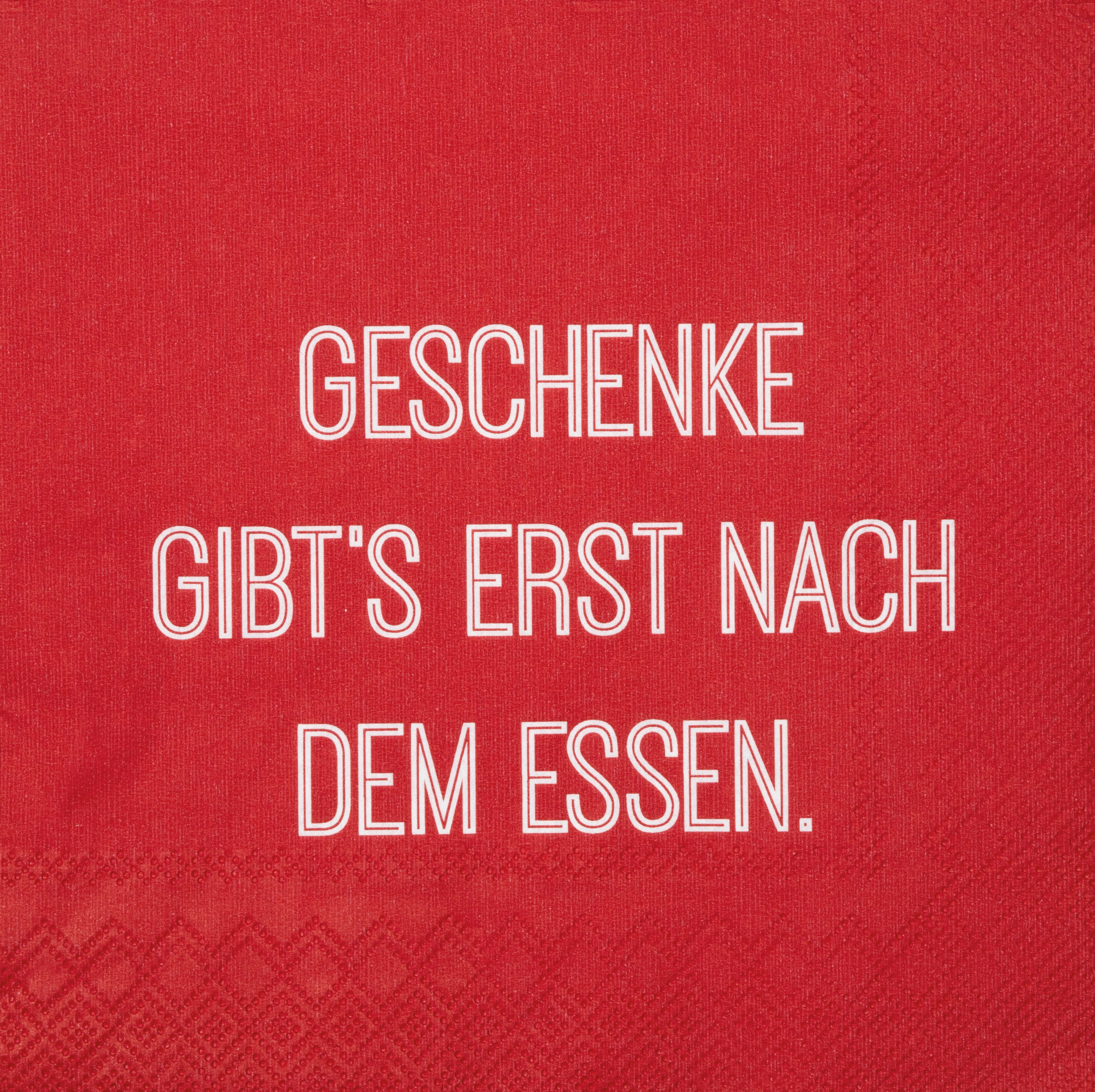 räder Papierservietten "Geschenke gibt es erst nach dem Essen" 20 Stück