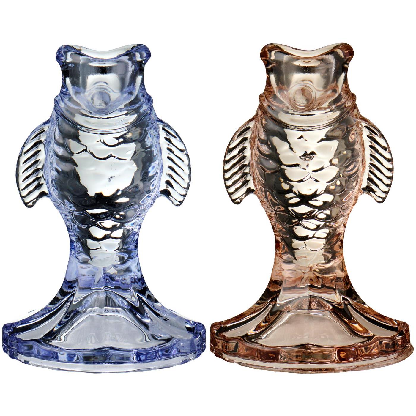 Ib Laursen Stabkerzenhalter aus Glas Fischform 2 Farben