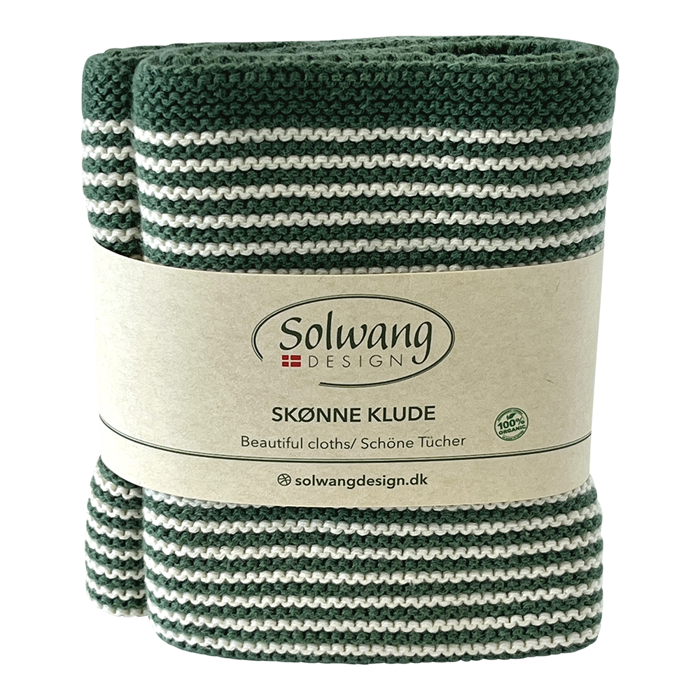 Solwang Wischtuch Meeresgrün Streifen BIO 2er Set