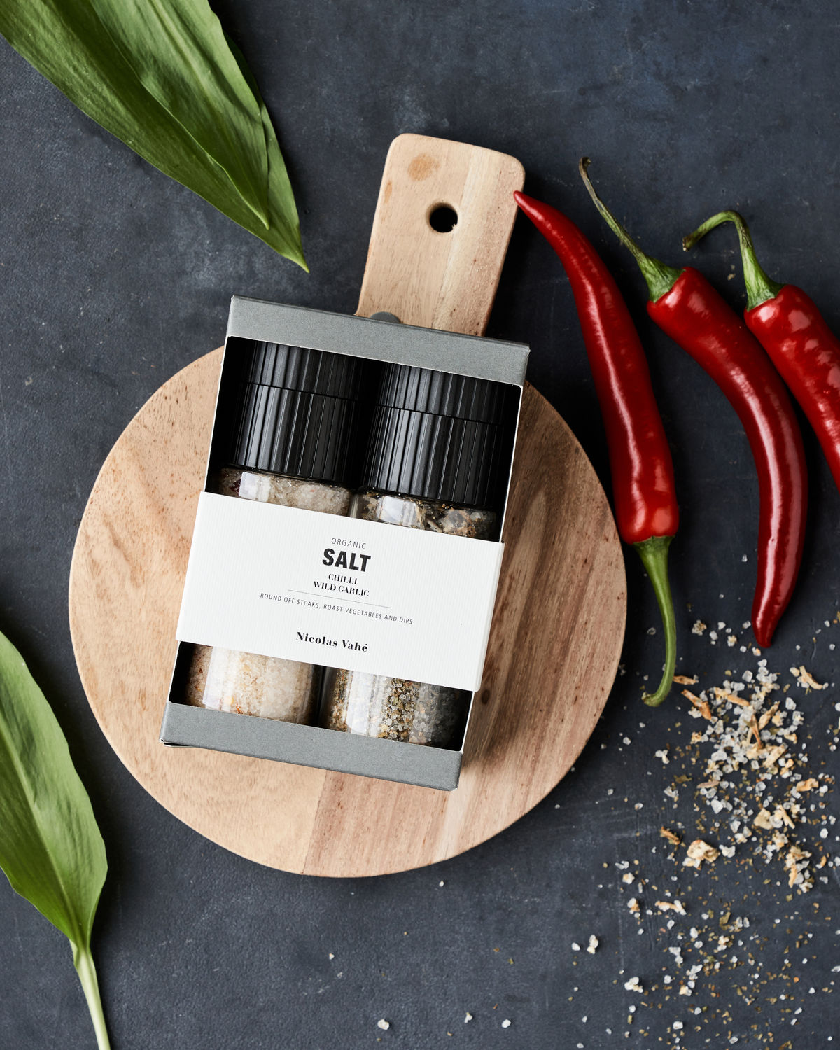 Nicolas Vahé Geschenkbox Organic Chili Salt & Wild Garlic  2tlg.