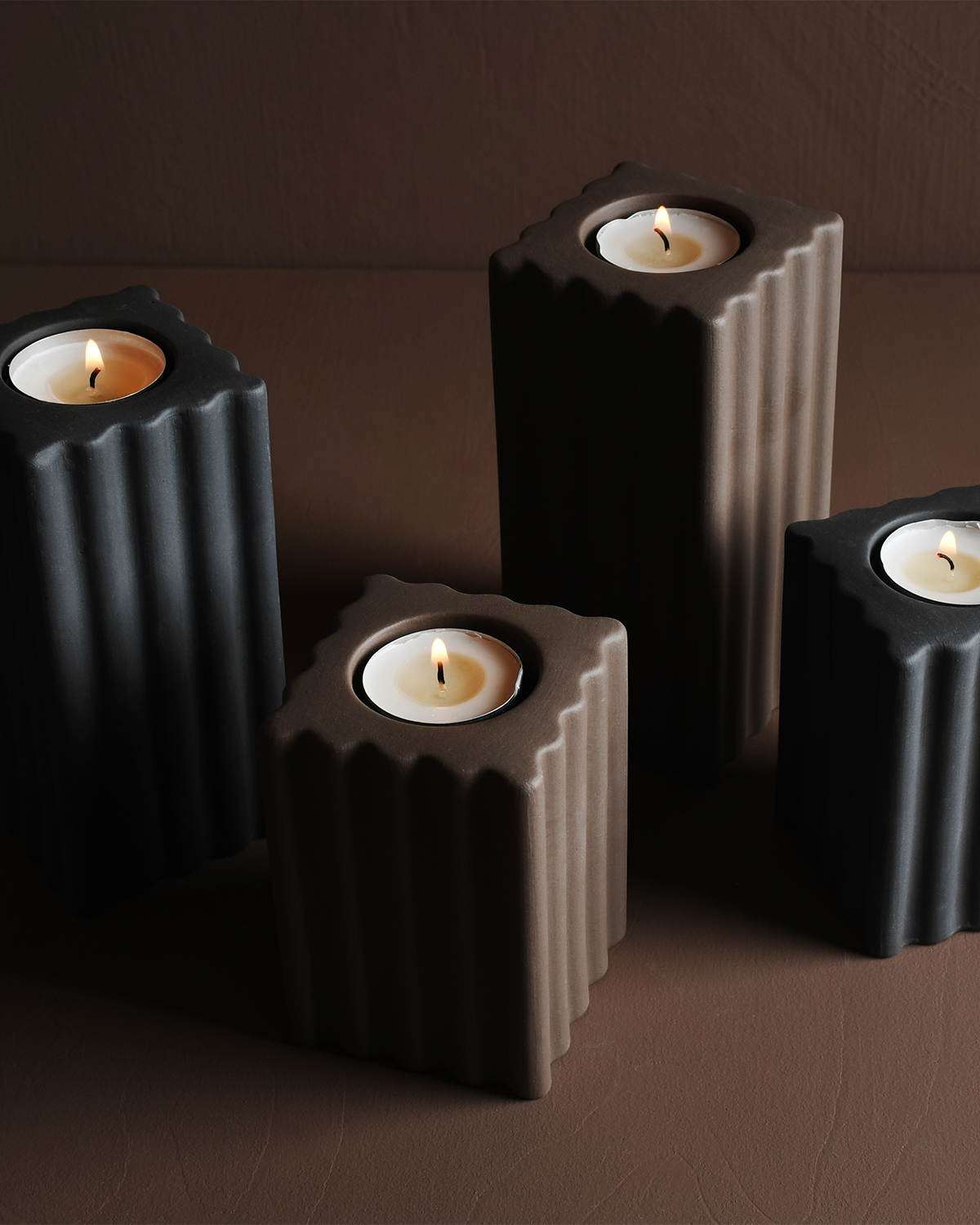 Storefactory Teelichthalter Nickebo Brown Small