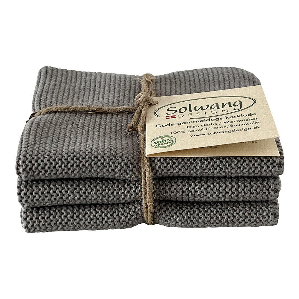 Solwang Wischtuch Stahlgrau BIO 3er Set