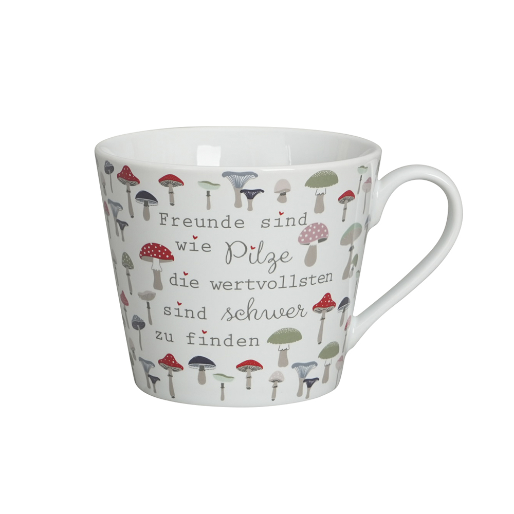 Krasilnikoff Henkelbecher "Freunde sind wie Pilze"