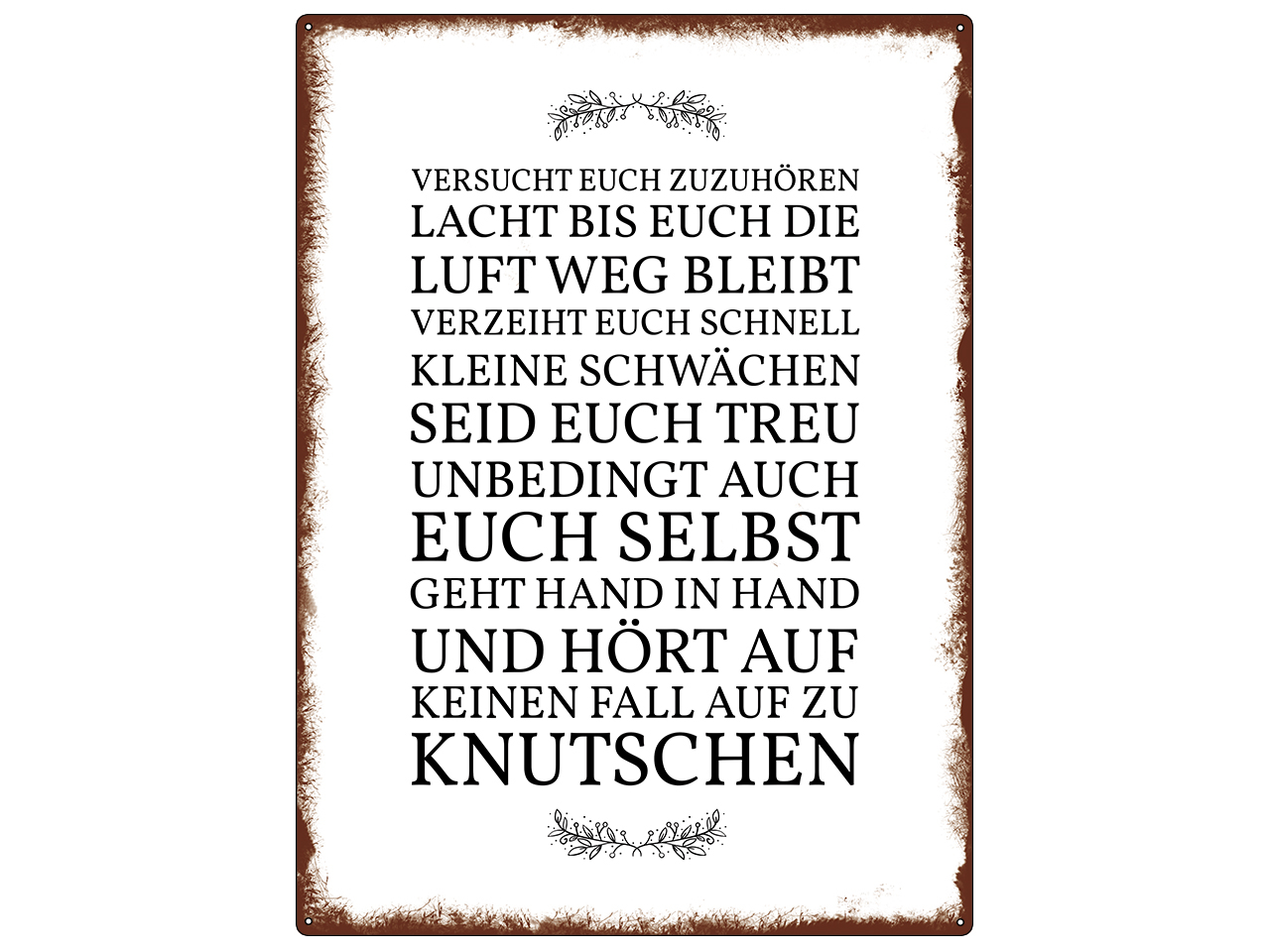 Interluxe Metallschild VERSUCHT EUCH ZUZUHÖREN...