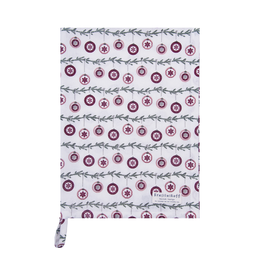 Krasilnikoff Geschirrtuch Christmas Ornaments Green