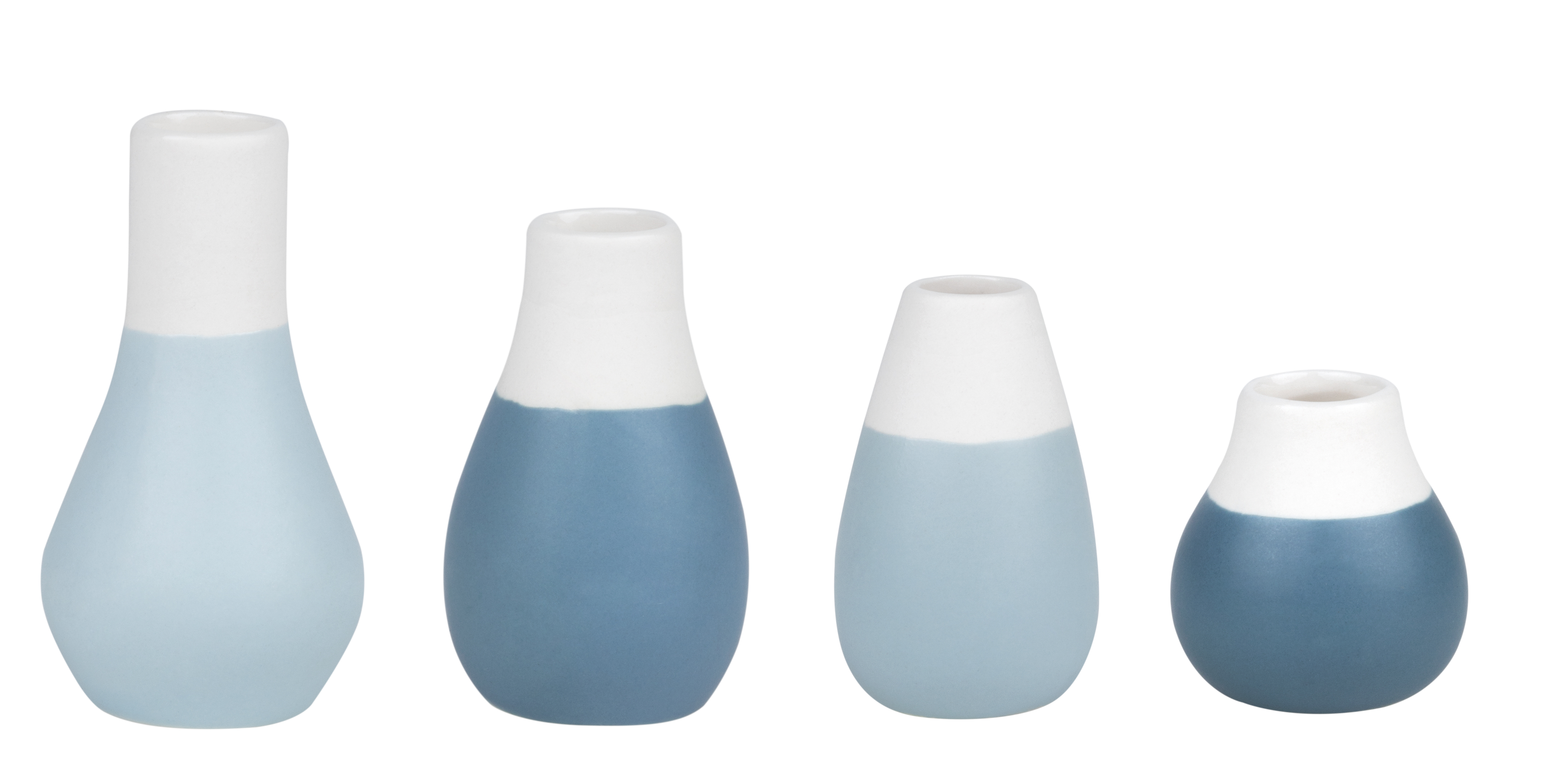 räder Mini Pastellvasen "Set aus 4" Blau