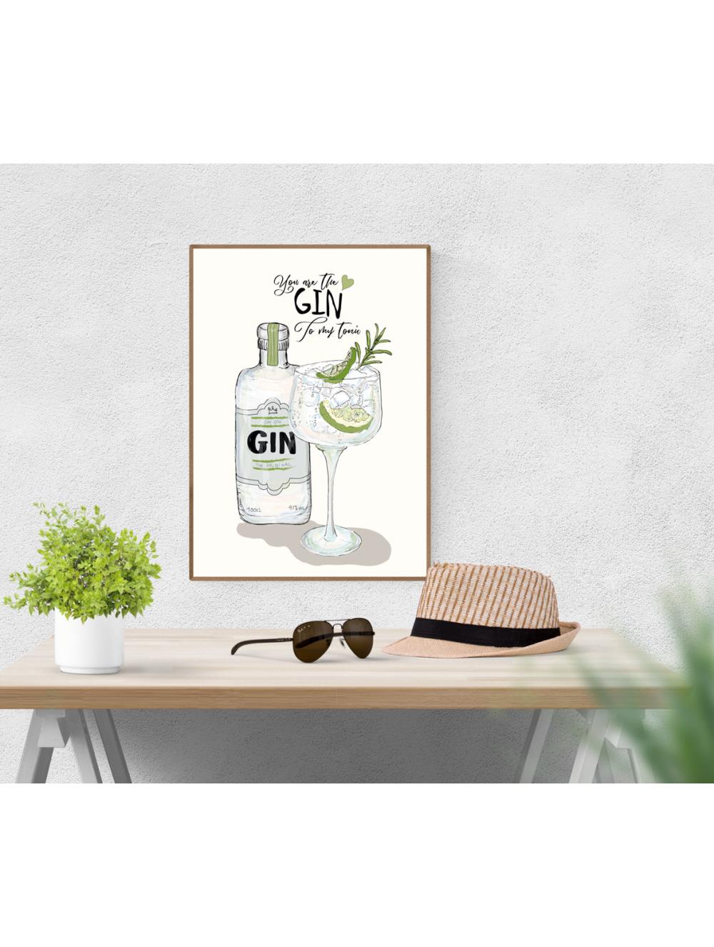 Mouse and Pen Poster "You Are My Gin" A4