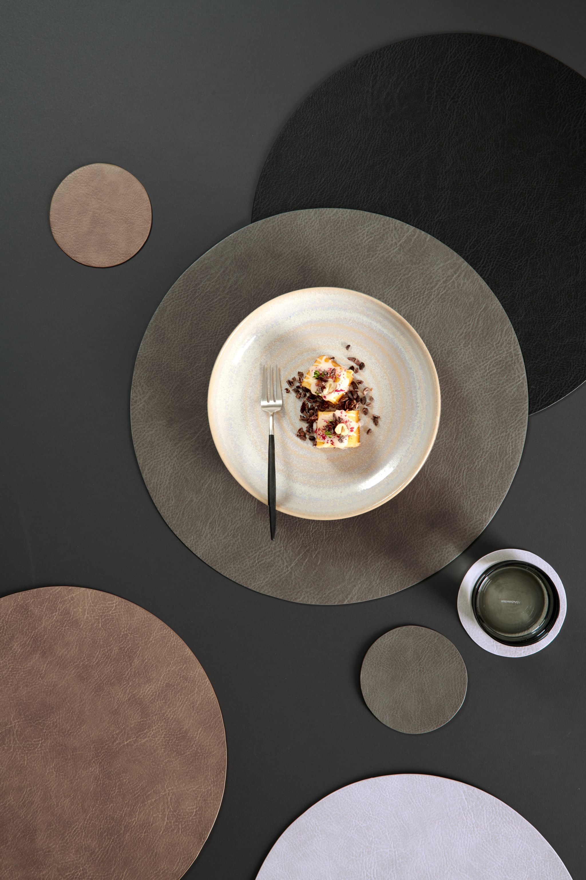 ASA Tischset Rund Nougat Lederoptik Ø 38