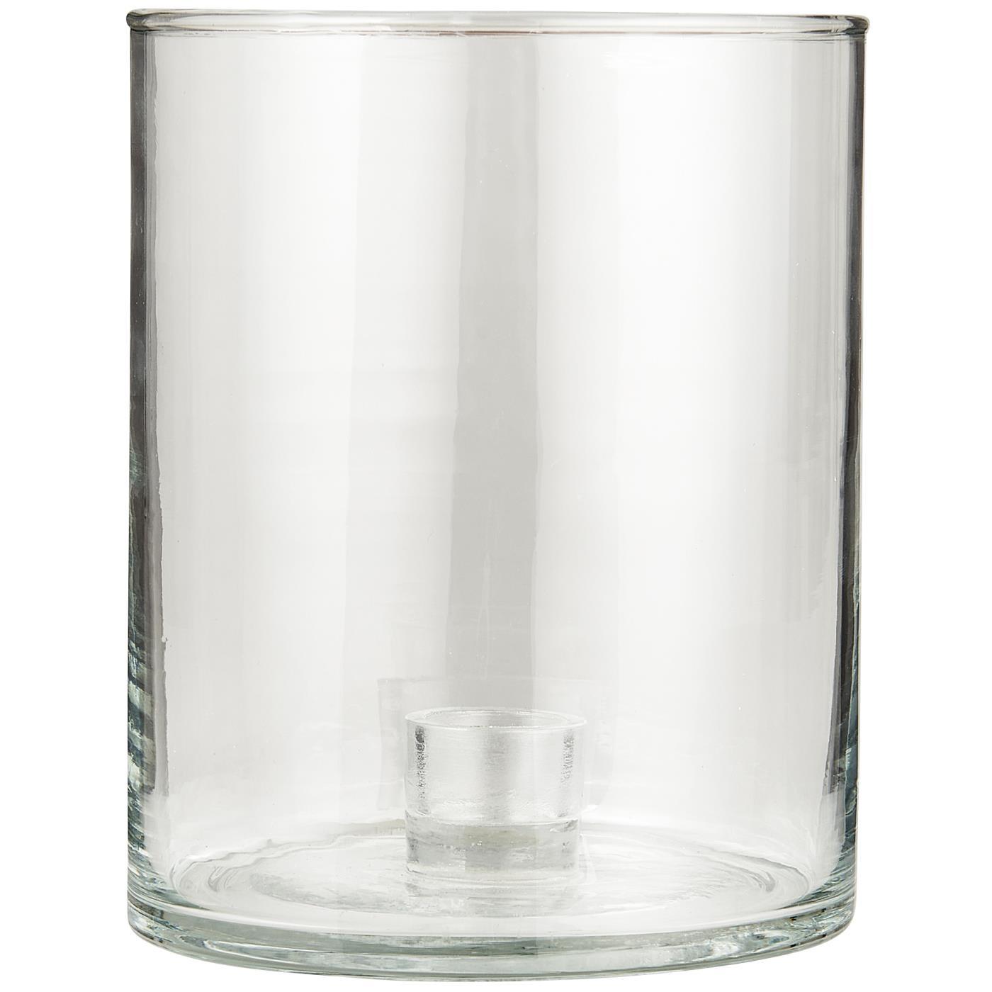 Ib Laursen Kerzenhalter aus Glas mit fixiertem Halter f. 2,2 cm Kerze Höhe 15 cm