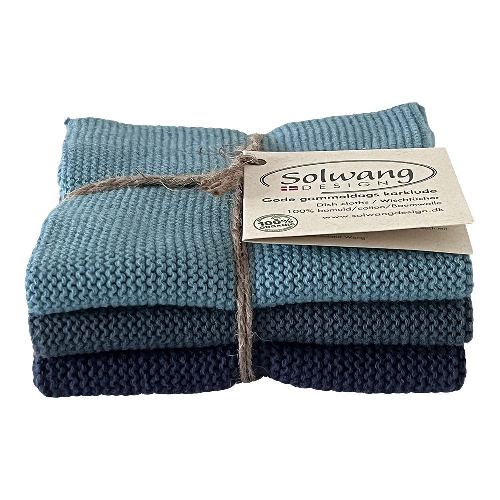 Solwang Wischtuch Blue Peacock Kombi BIO 3er Set