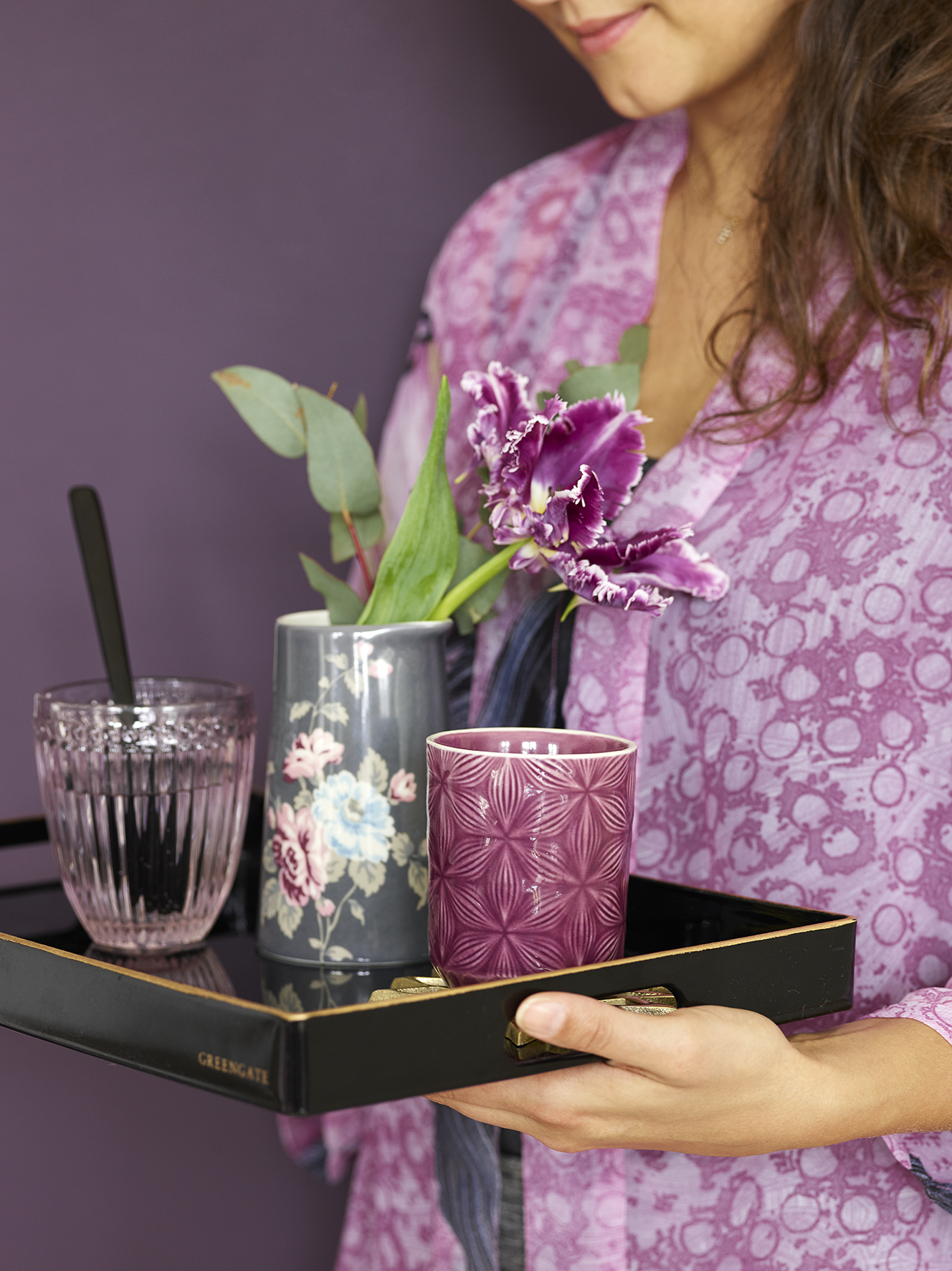 Greengate Wasserglas Alice Grey