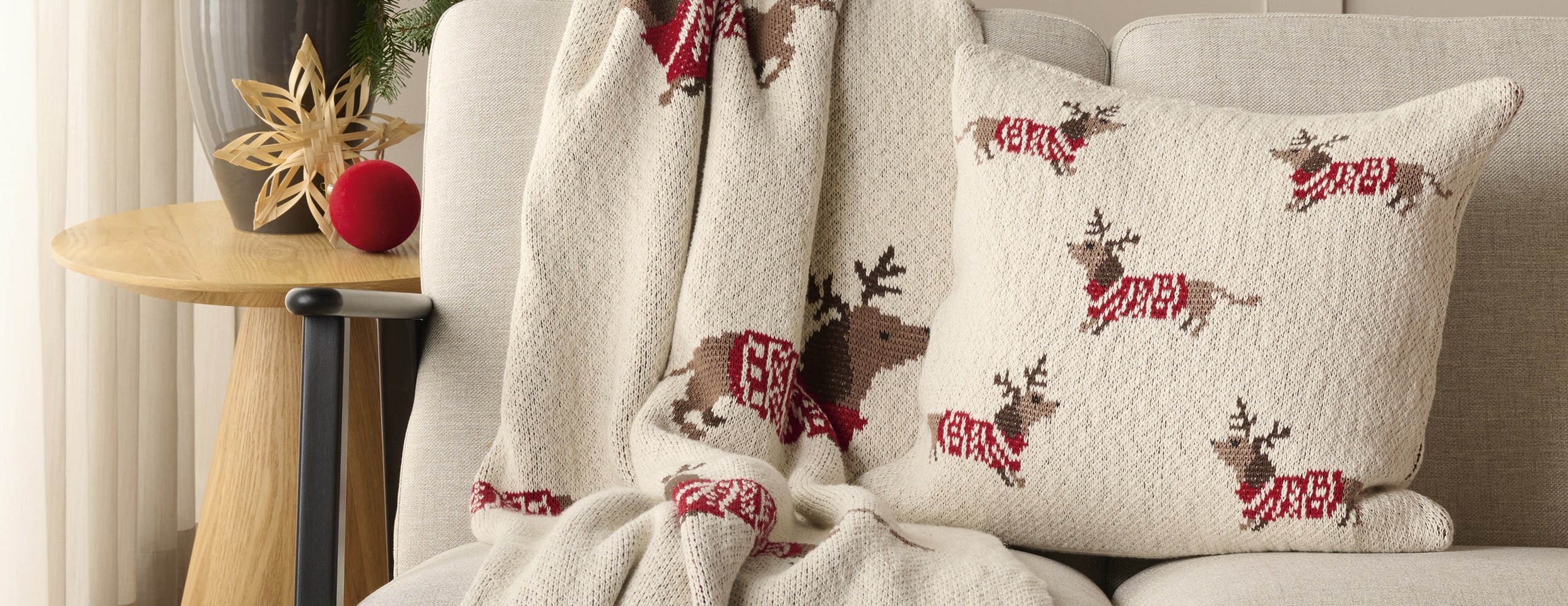 Sander Merry Dogs: Plaid und Kissenhülle