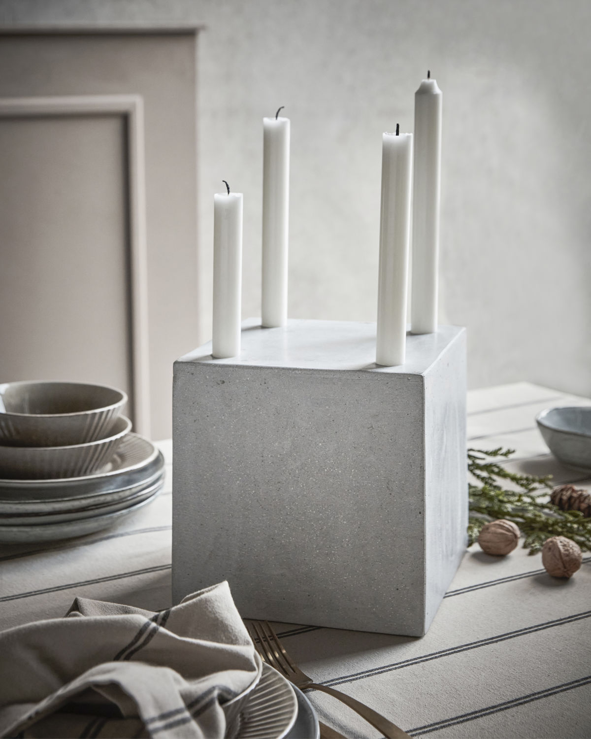 House Doctor Kerzenständer "Würfel" Grau