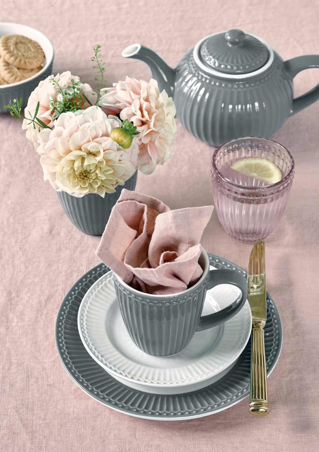 Greengate Frühstücksteller Alice Stone Grey