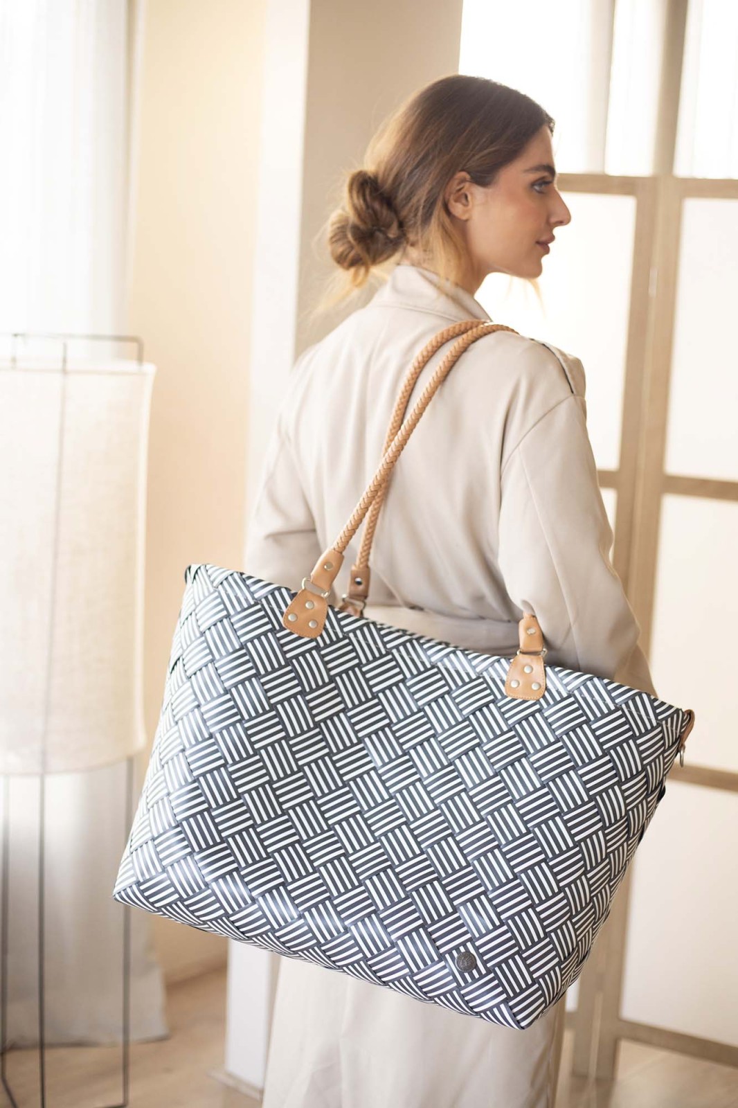 Handed By Shopper Sainte-Maxime Stripes Dark Grey