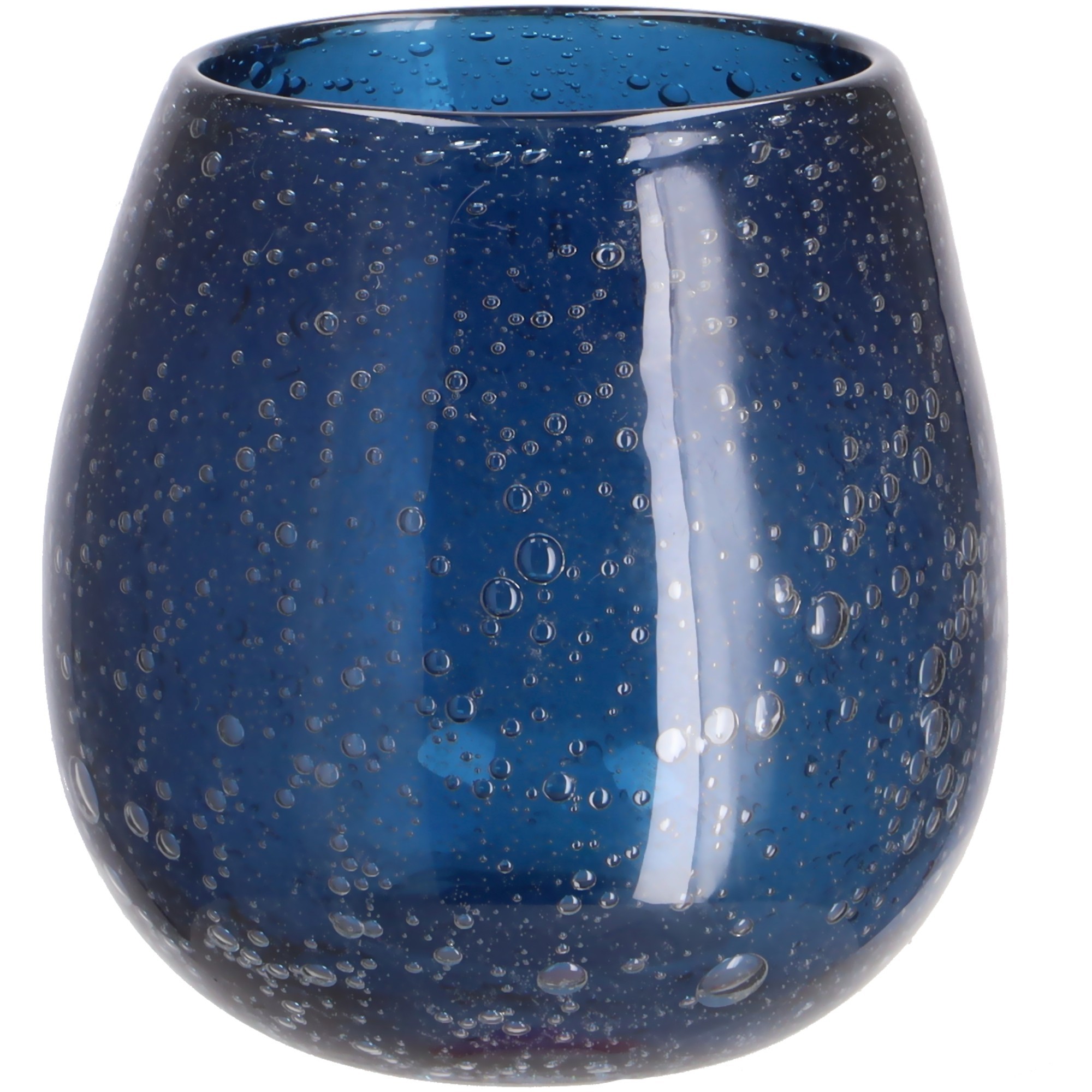Vosteen Glaswindlicht Jari Blau D10cm H11cm Durchgefärbtes Glas