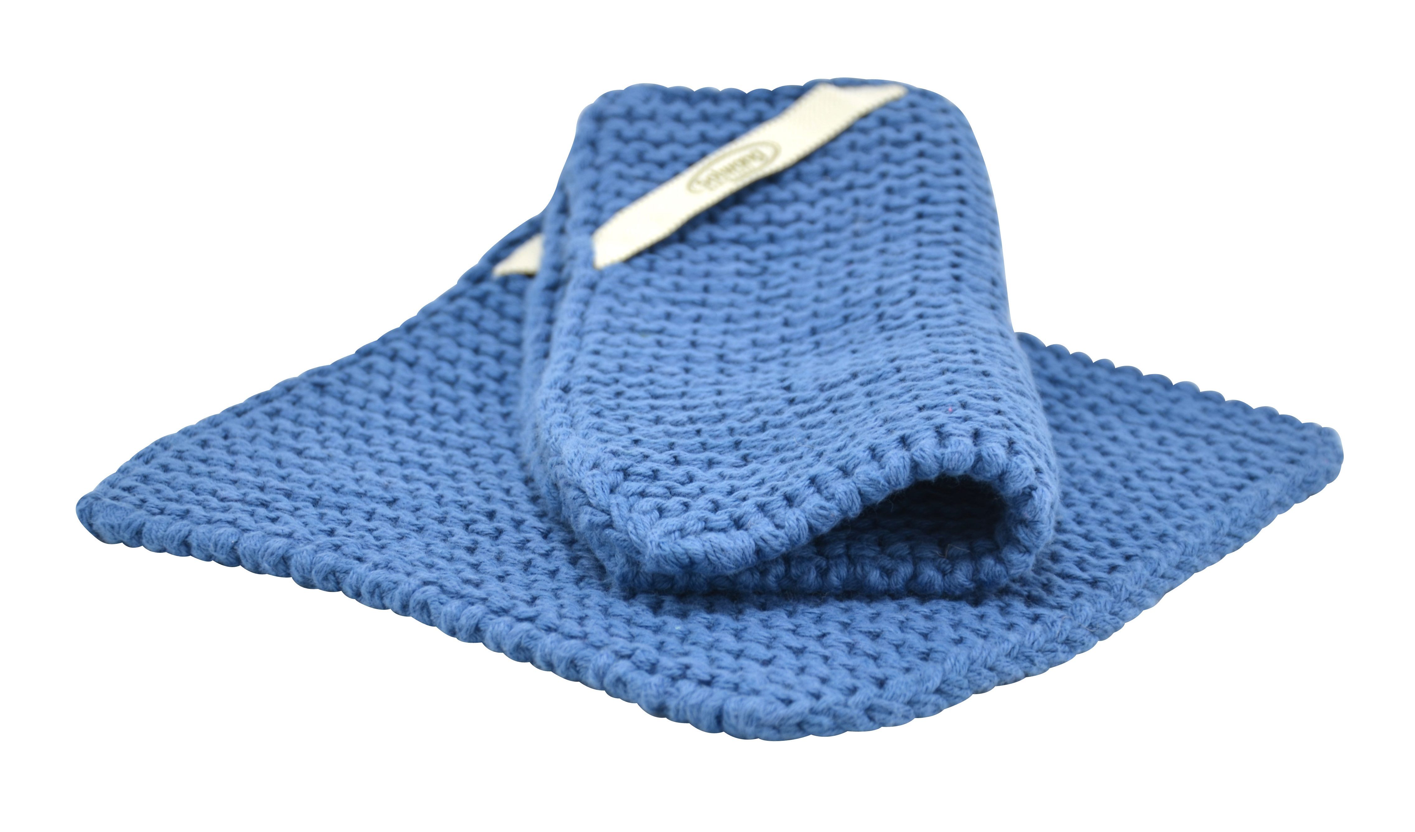 Solwang Topflappen Staubiges Blau BIO 2er Set