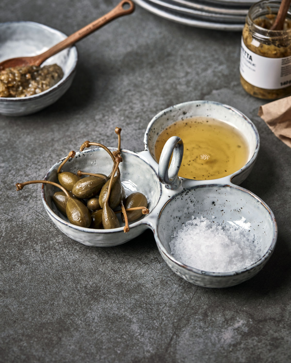 House Doctor Servierschale Rustic Grau / Blau