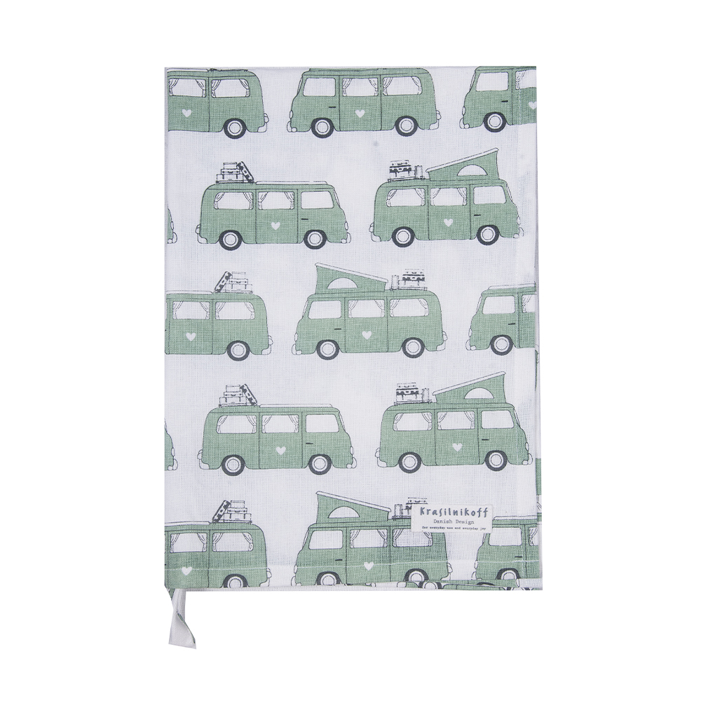 Krasilnikoff Geschirrtuch Autocamper Green