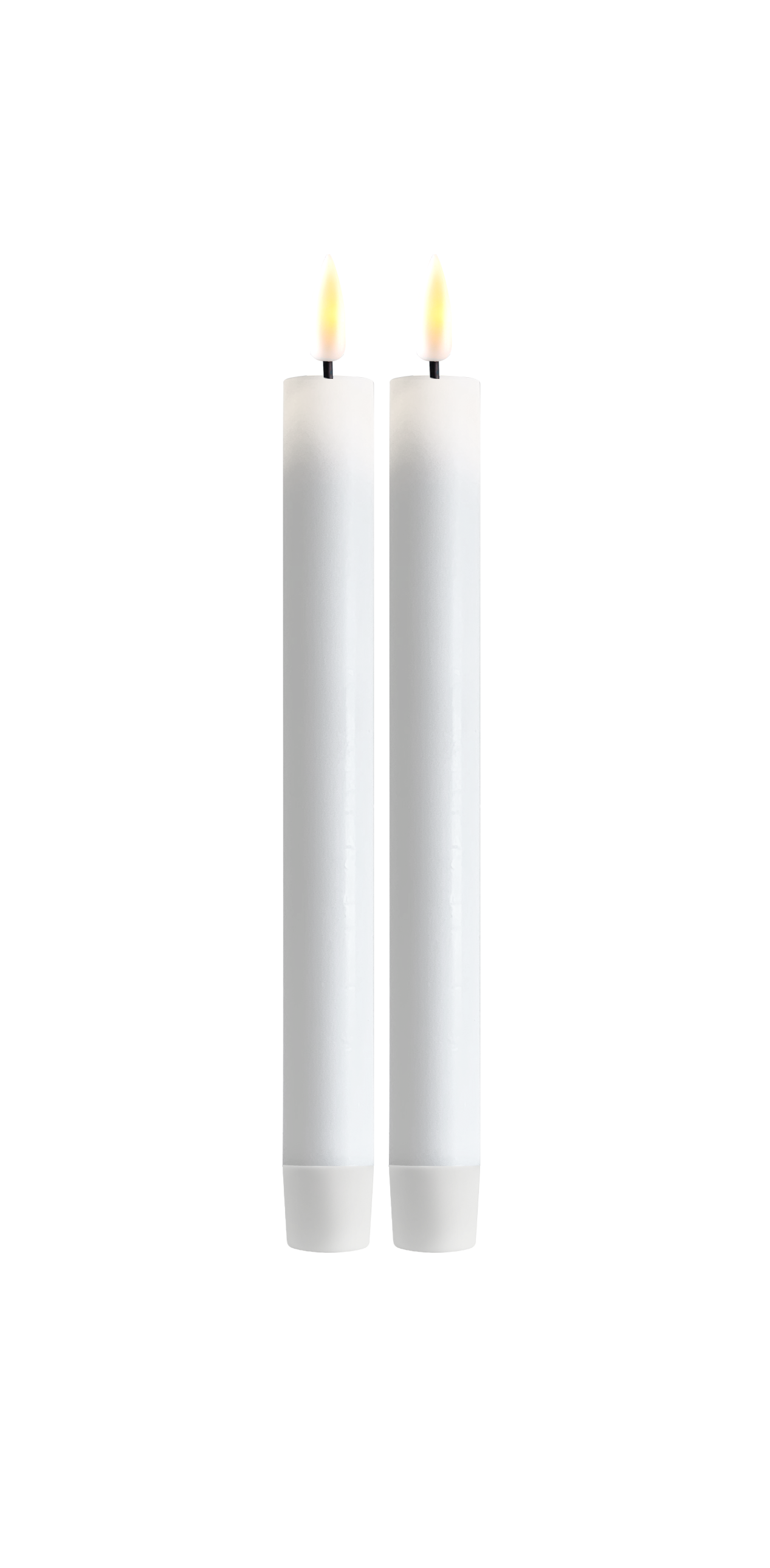 DELUXE HOMEART LED-Stabkerze "Real Flame" Weiss 24 cm