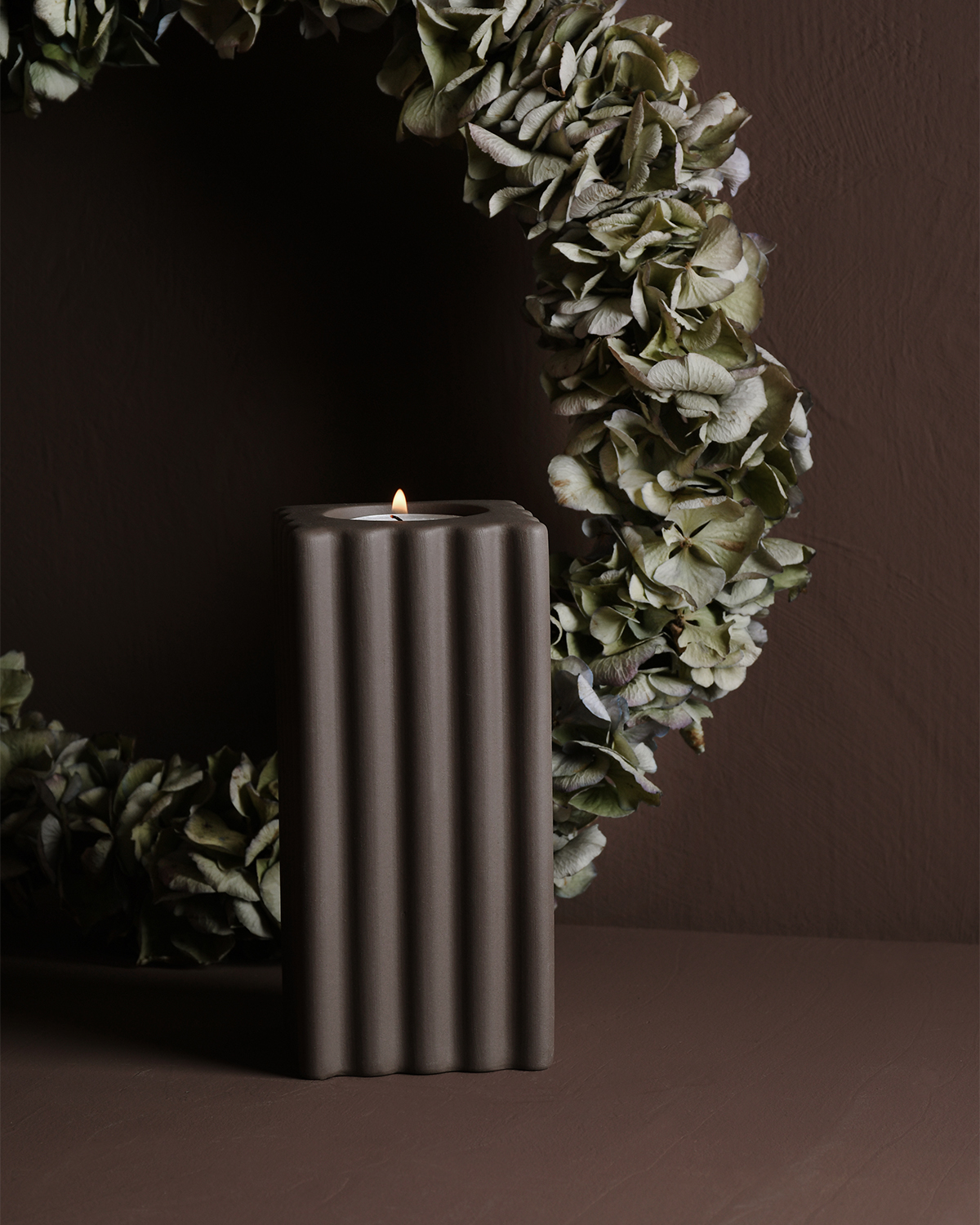 Storefactory Teelichthalter Nickebo Brown Large