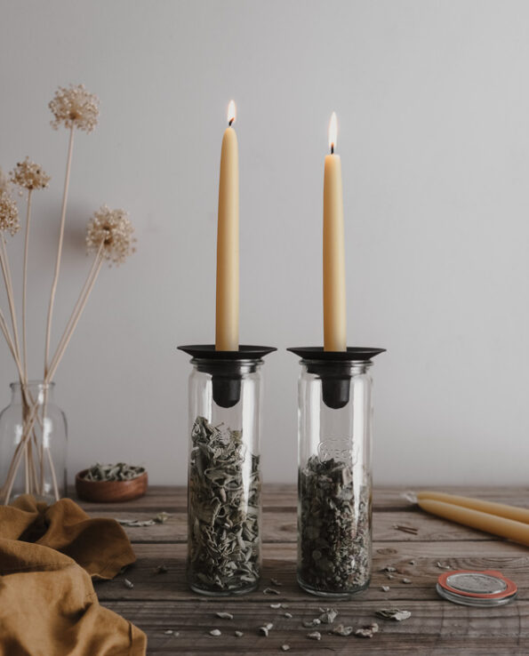 Våges Smide Kerzenhalter Metall "Burk" inkl. Weck-Glas Hoch