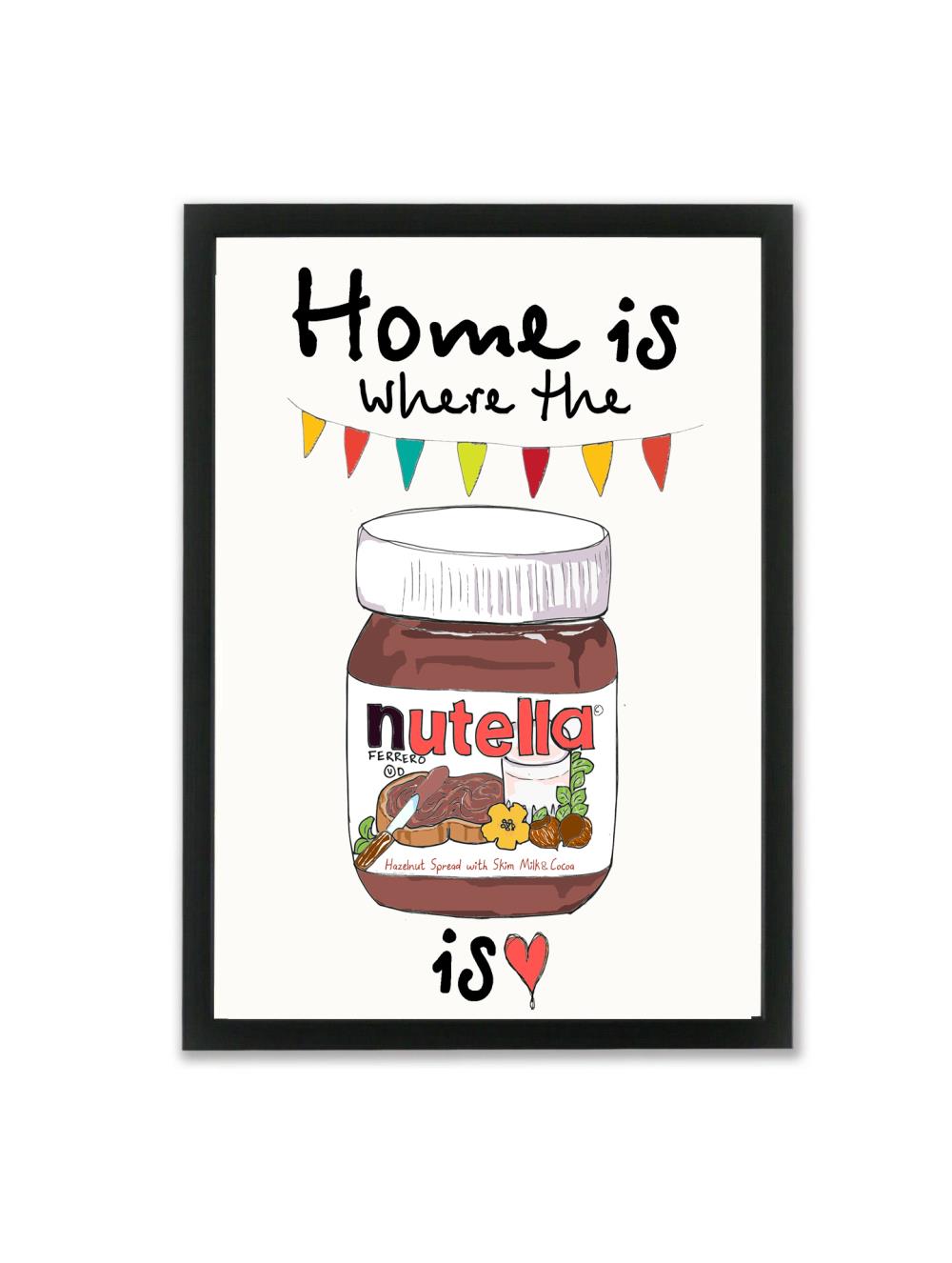 NutellaCuc57Z7QoWRWW Mouse and Pen Poster "Home is where the Nutella is" A4