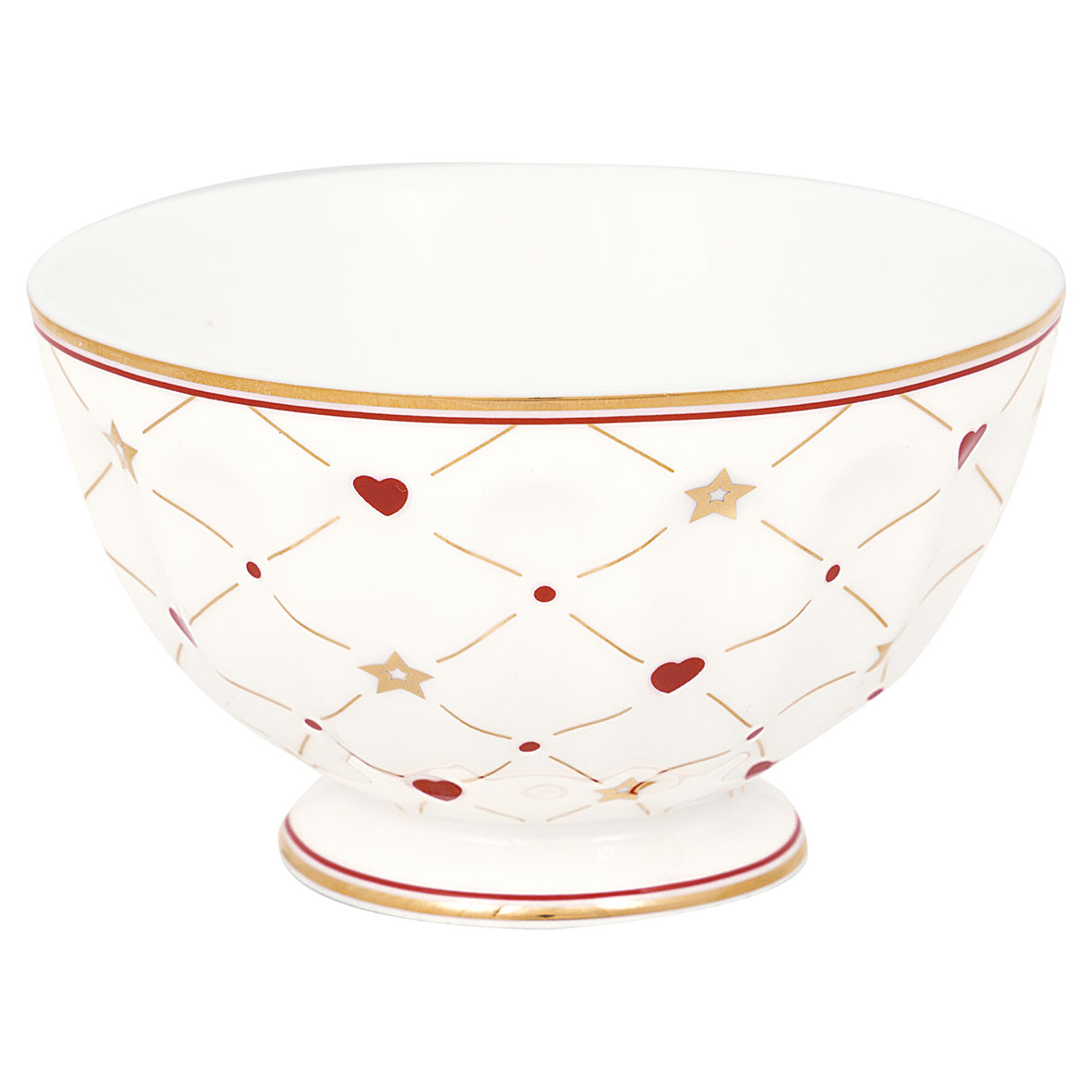 Greengate Bowl Medium Clarina Heart White