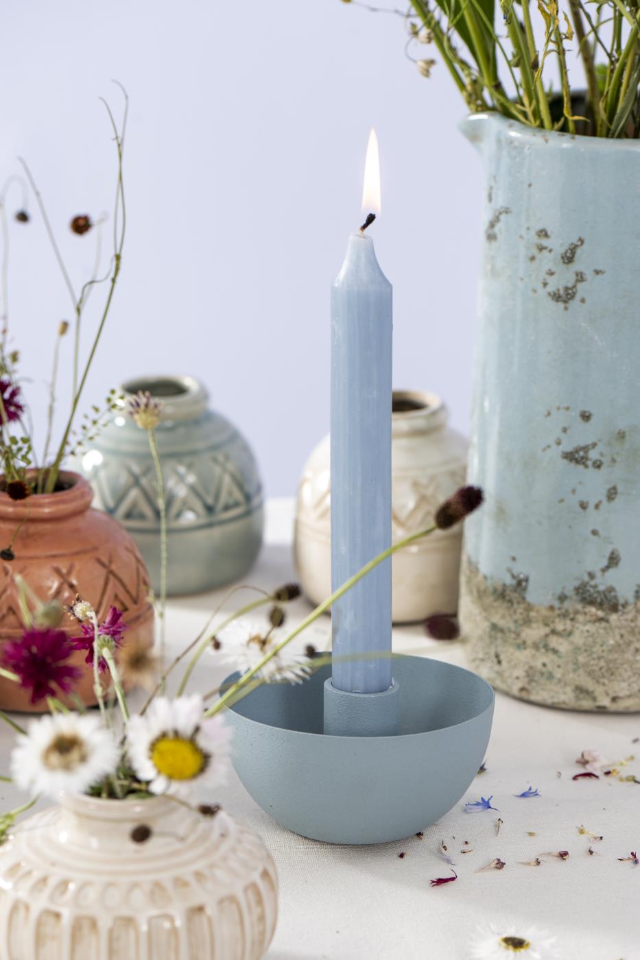 Ib Laursen Rustikale Stabkerze Hellblau Rustikal
