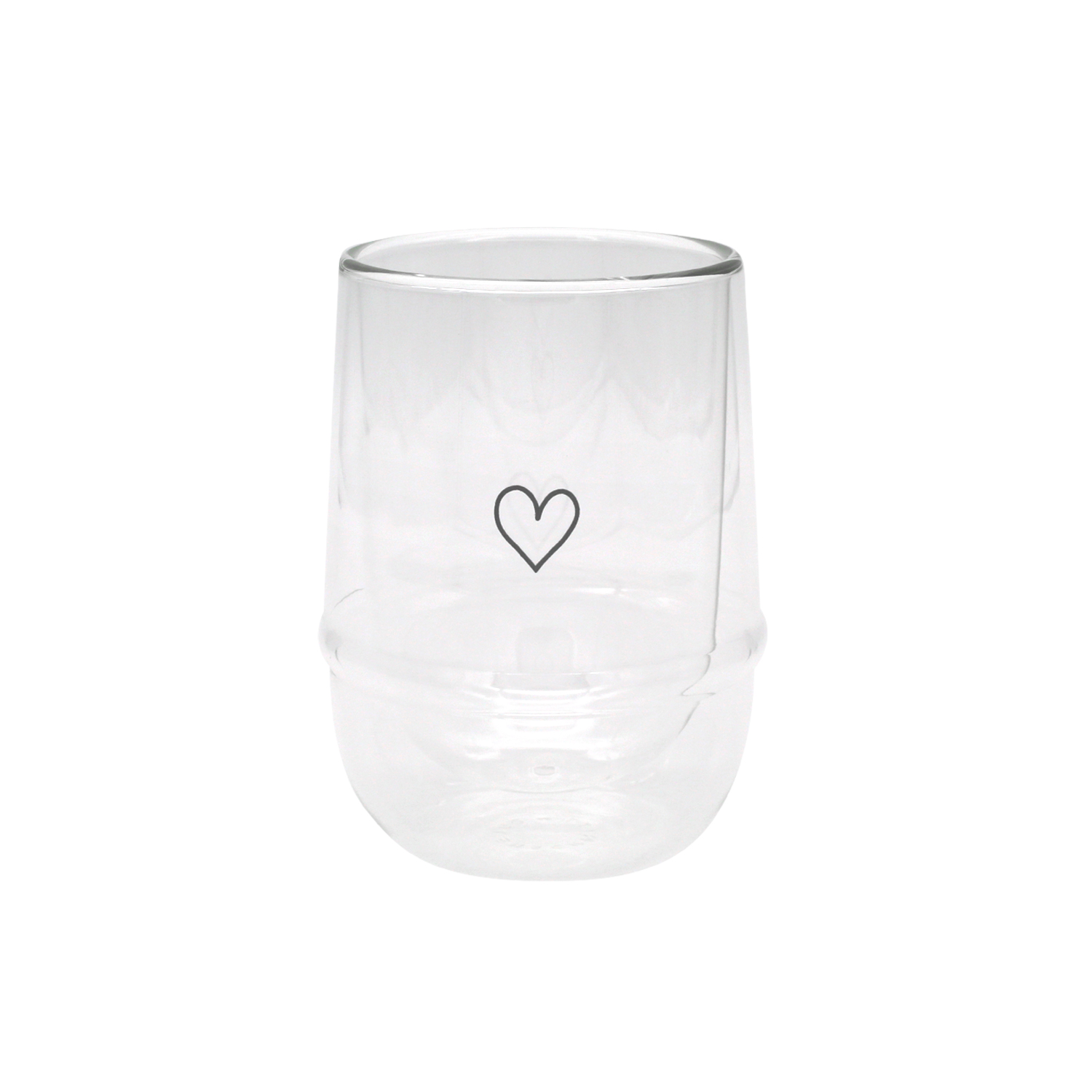 Eulenschnitt Doppelwandiges Glas Herz 300ml