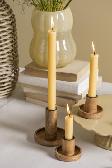 Ib Laursen Rustikale Stabkerze Gelb Rustikal