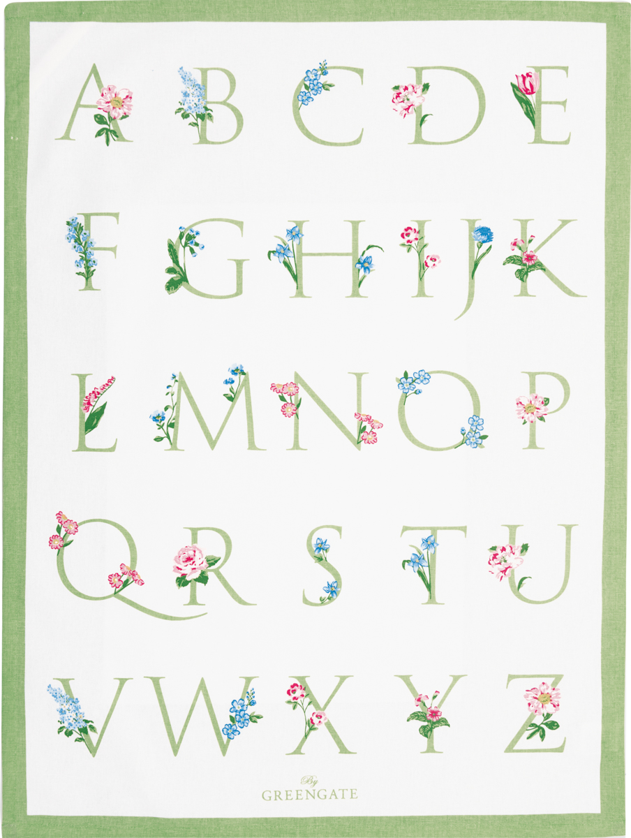 Greengate Geschirrtuch Agnes Letter White