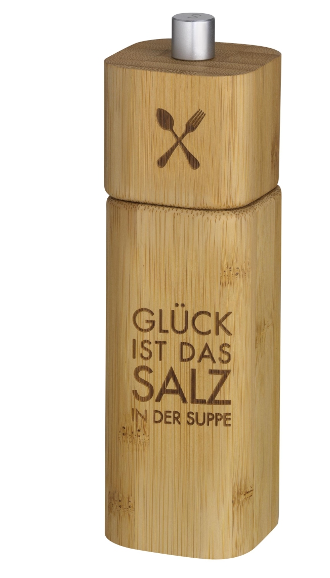 räder Poesie et Table Salzmühle "Glück ist das Salz in der Suppe"