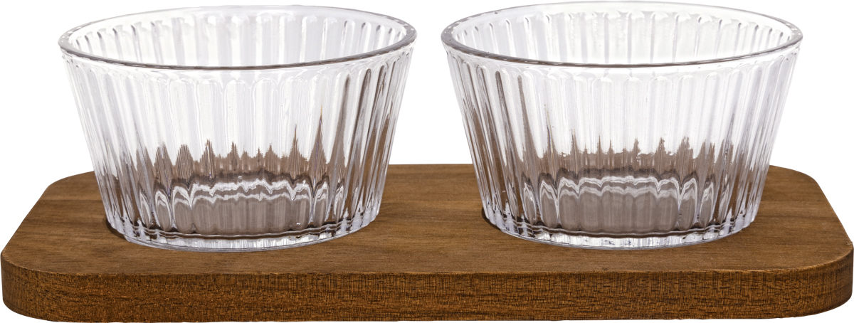Greengate 2er Set Glasschalen auf Holztablett