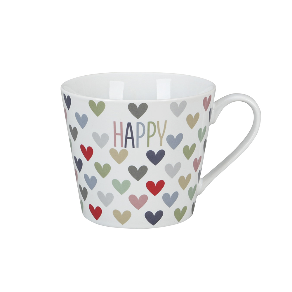 Krasilnikoff Henkelbecher "Harlekin Happy Herz"